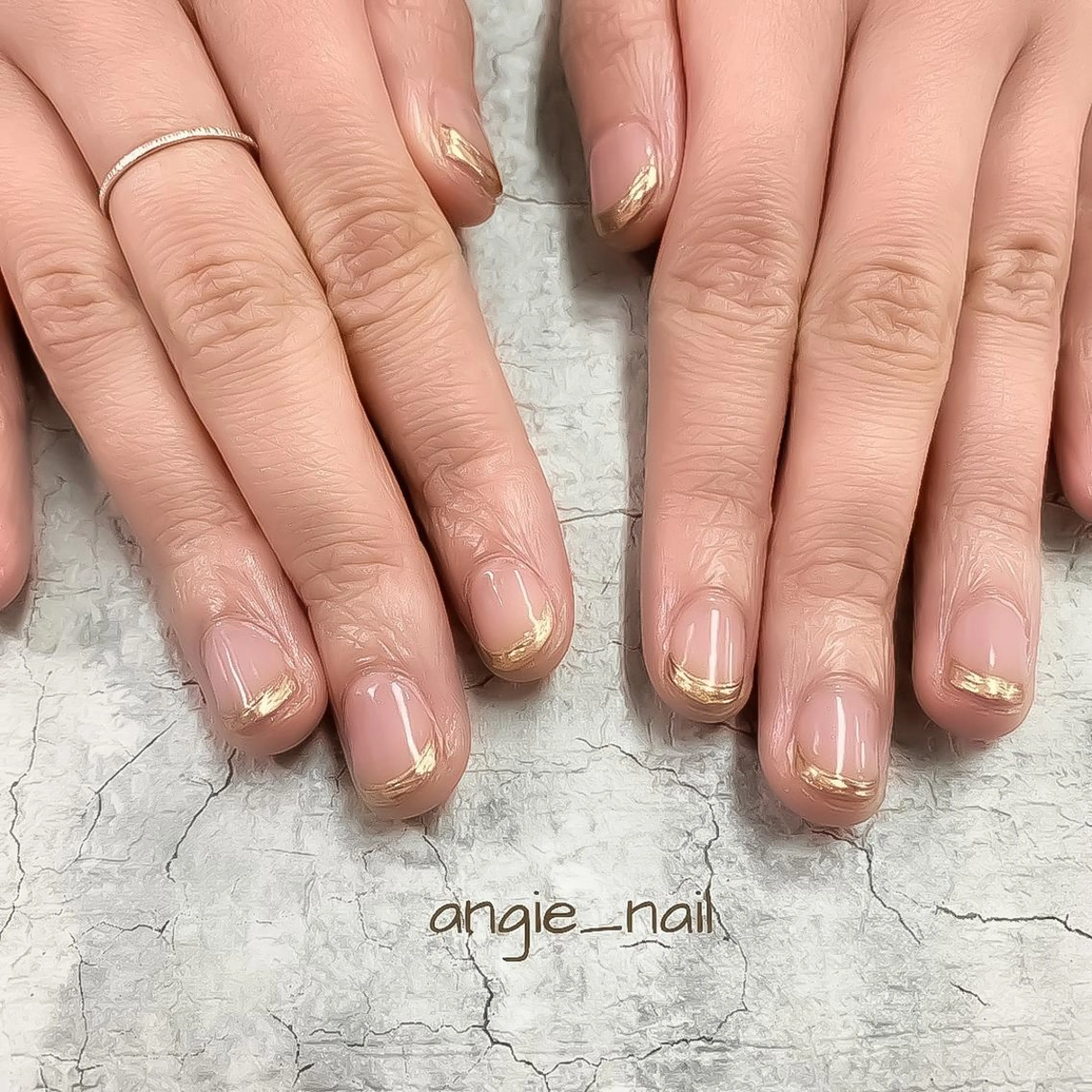 ネイル フレンチネイル ミラーネイル angie nailのネイルデザイン