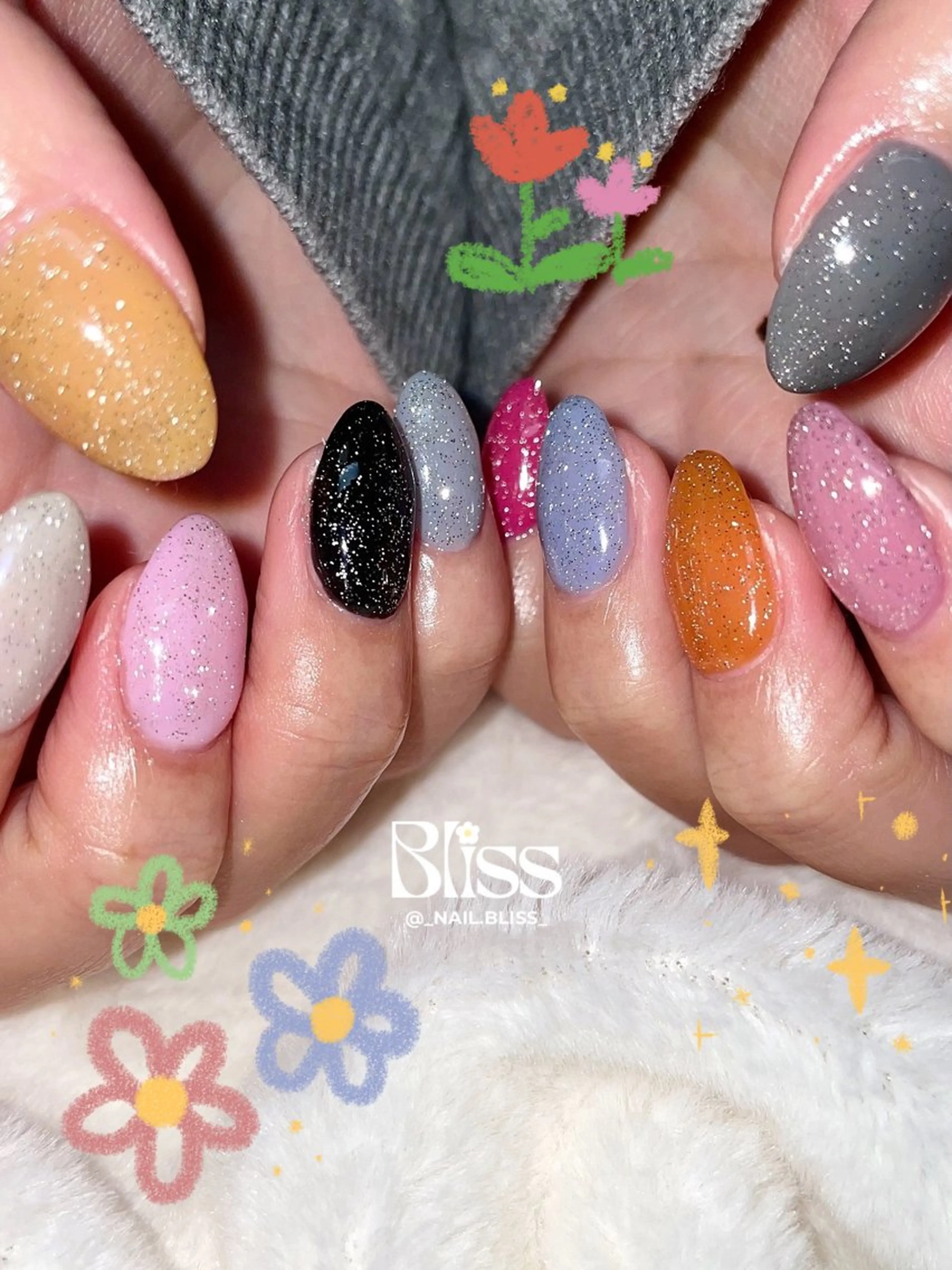 ネイル フラッシュネイル 持ち込み ハンドネイル NAIL BLISSのネイルデザイン