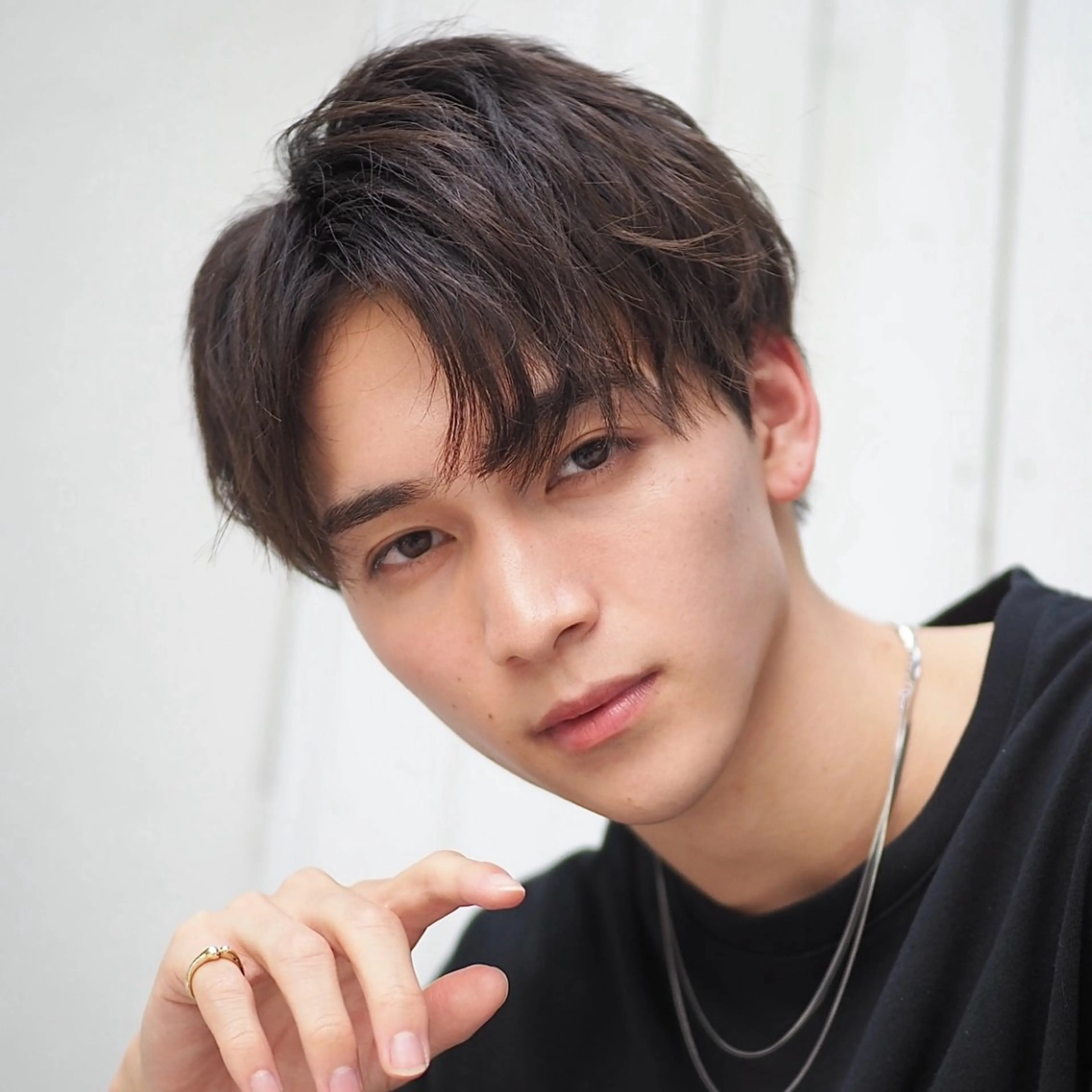 ショート パーマ メンズ アップバング センターパート コンマヘア メンズ韓国風 メンズパーマ カット パーマ トリートメント 【メンズヘア】 原宿/Kasumiのヘアスタイル