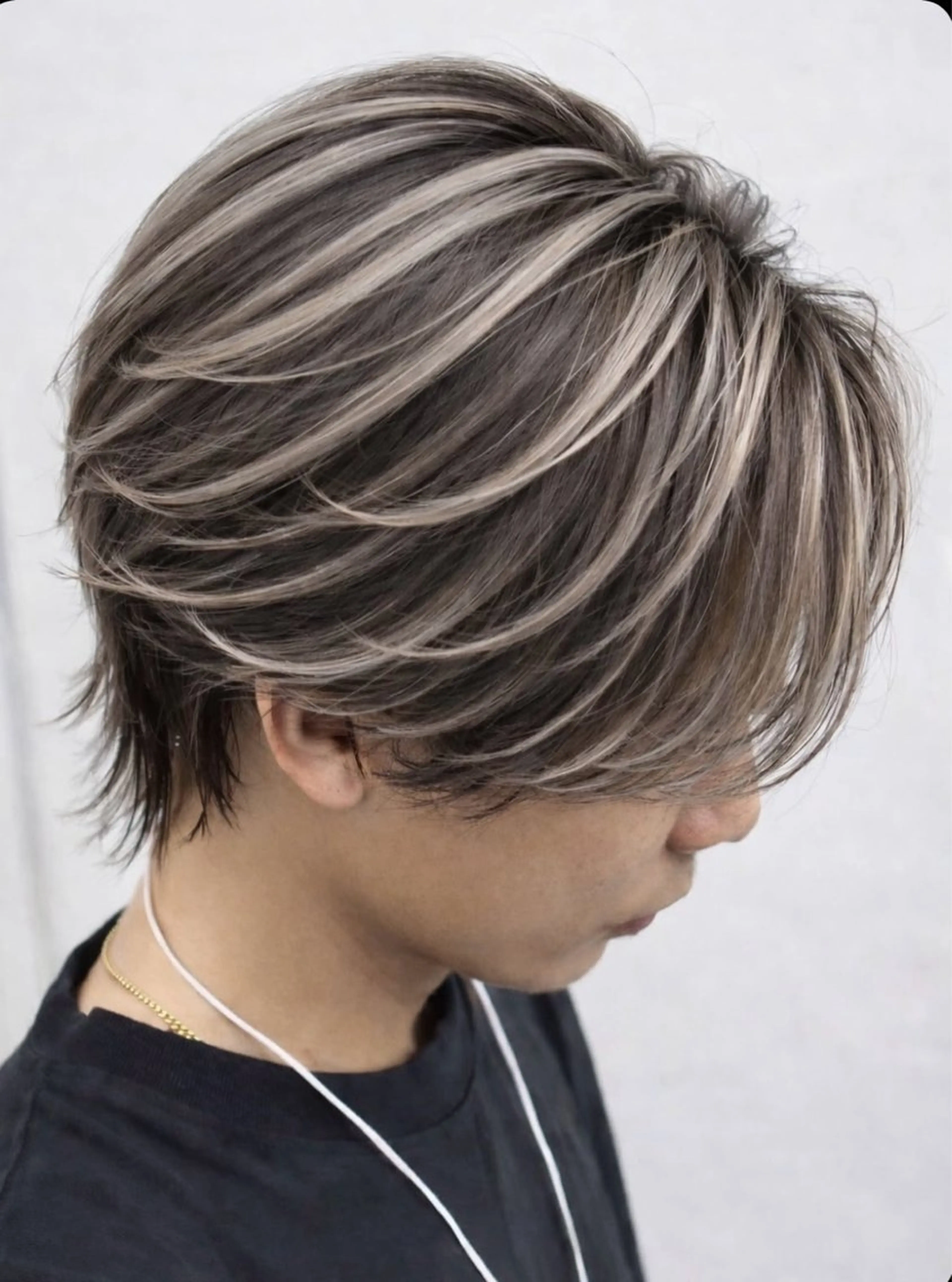 ショート ヘアカラー メンズ /バレイヤージュ✨のヘアスタイル