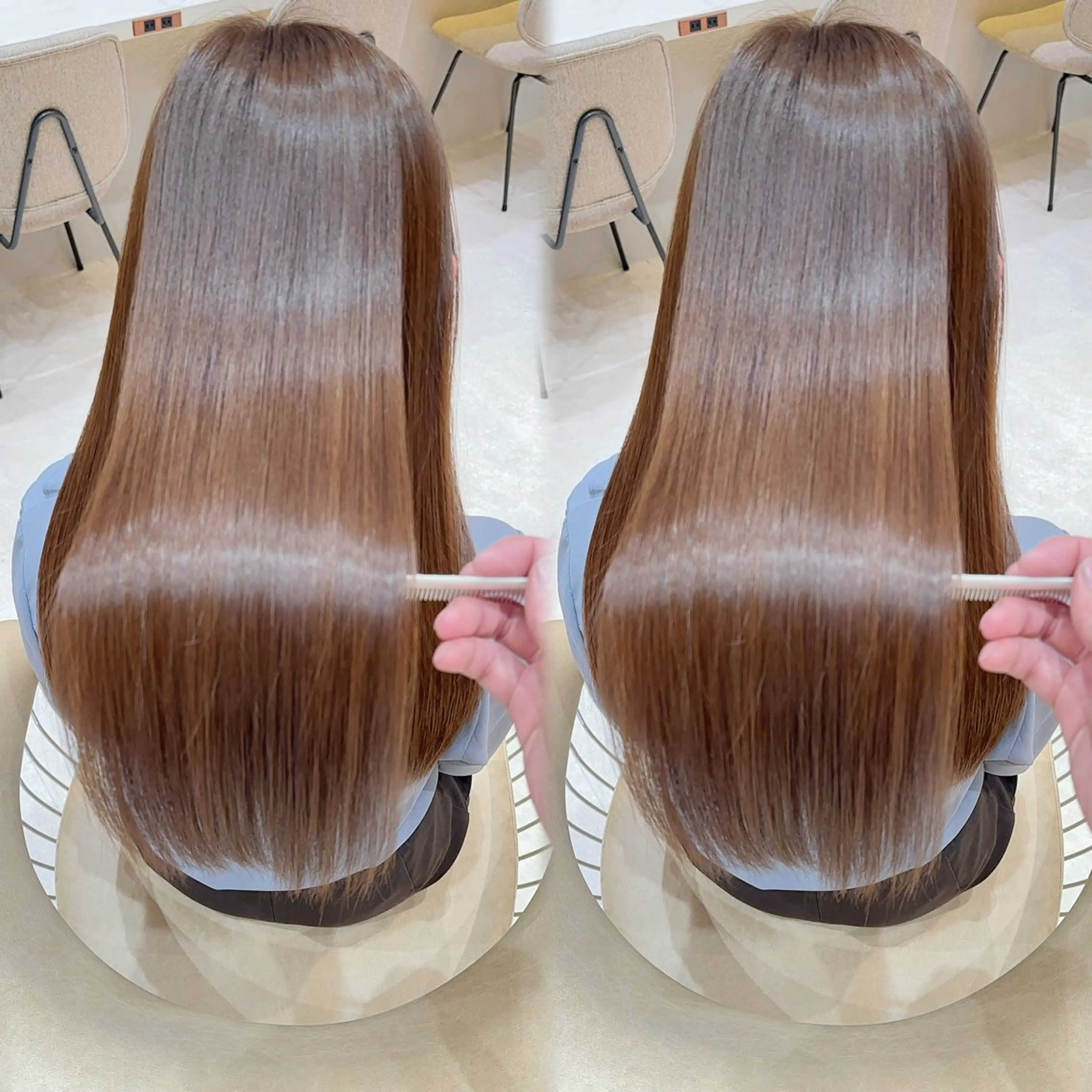 ロング カラー カット ヘアカラー 縮毛矯正 レイヤー❣️縮毛矯正 川村利幸のヘアスタイル