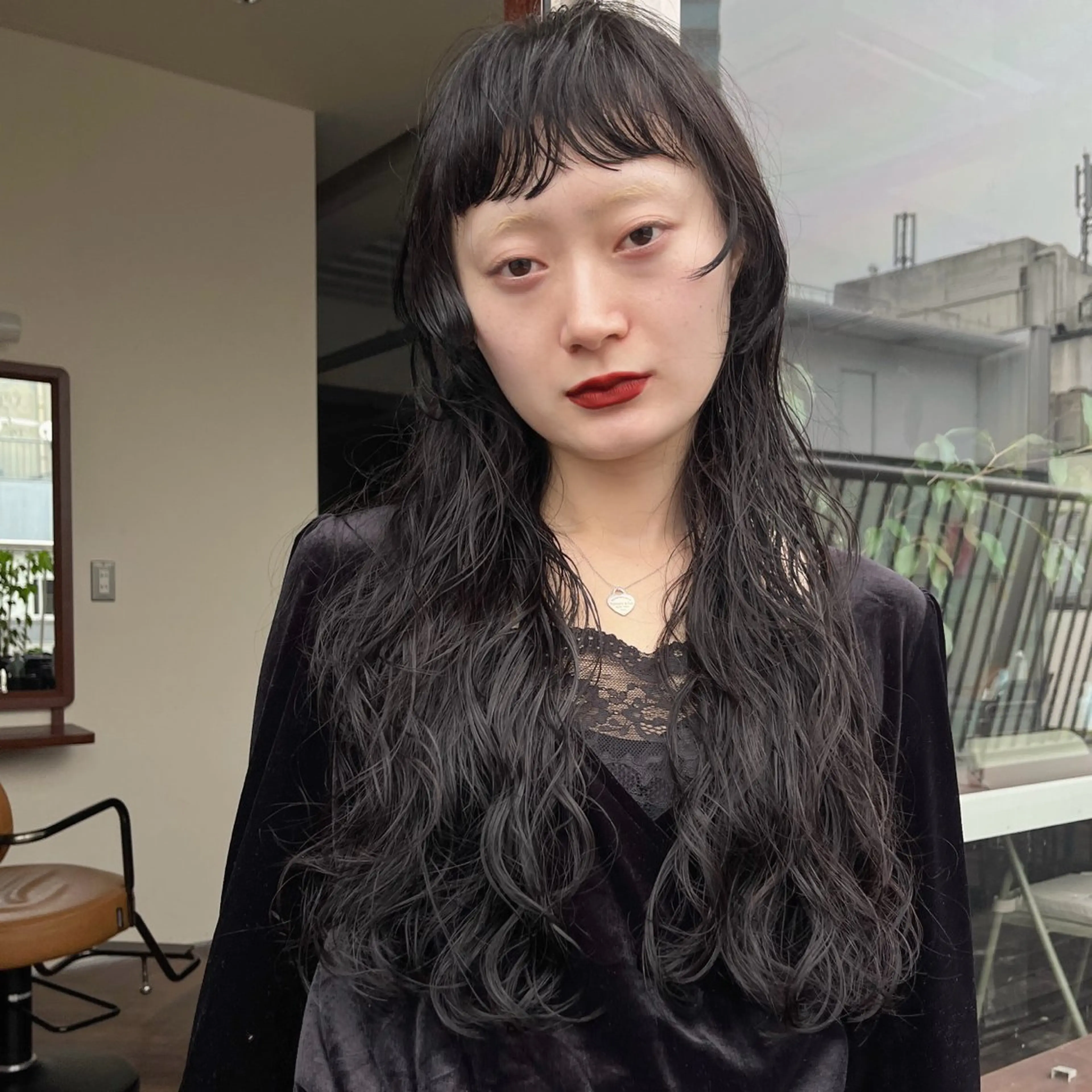 ロング パーマ 似合わせカット カット パーマ ボブパーマ/パーマ ウルフパーマのヘアスタイル