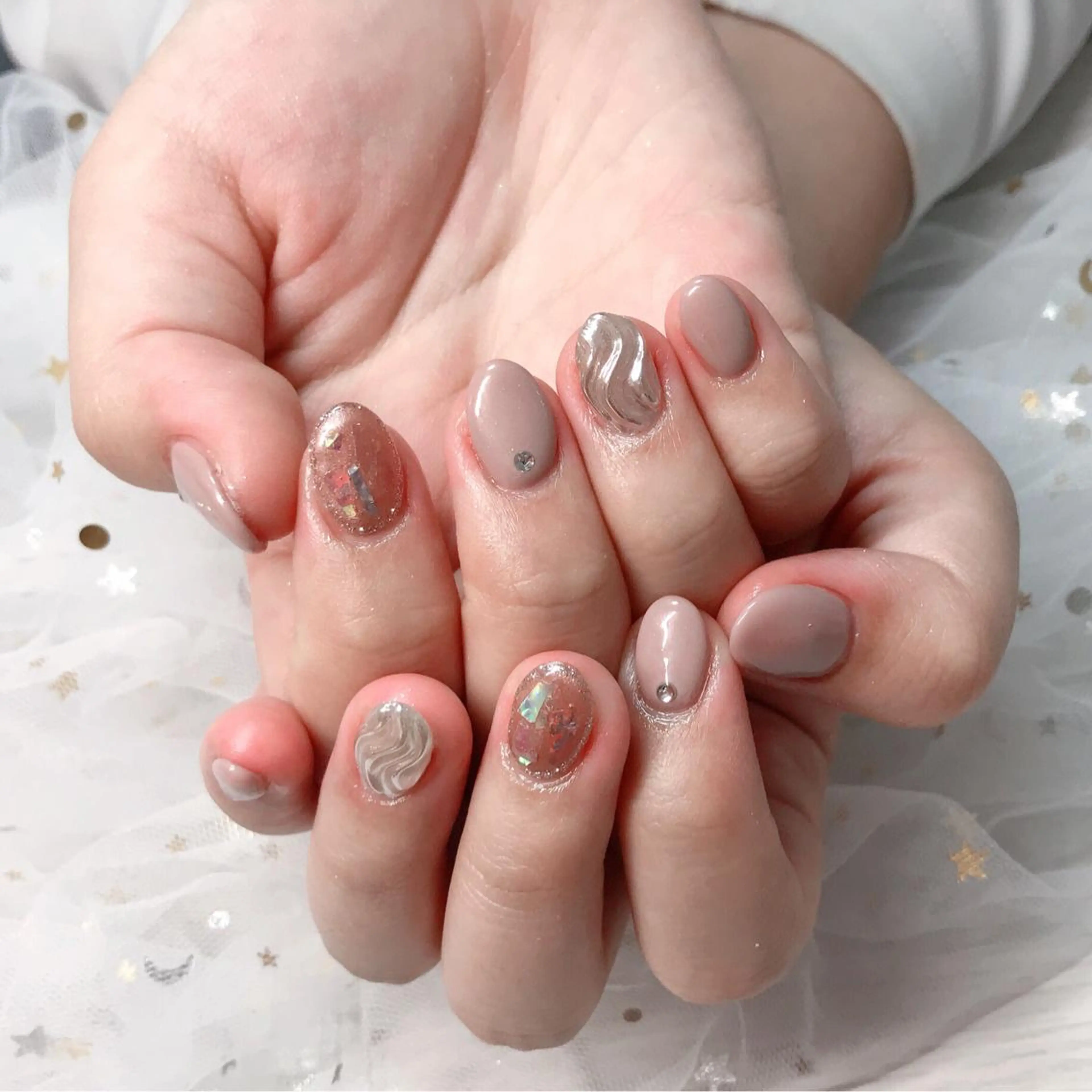 カラー ネイル アートネイル Q Free nailsのネイルデザイン