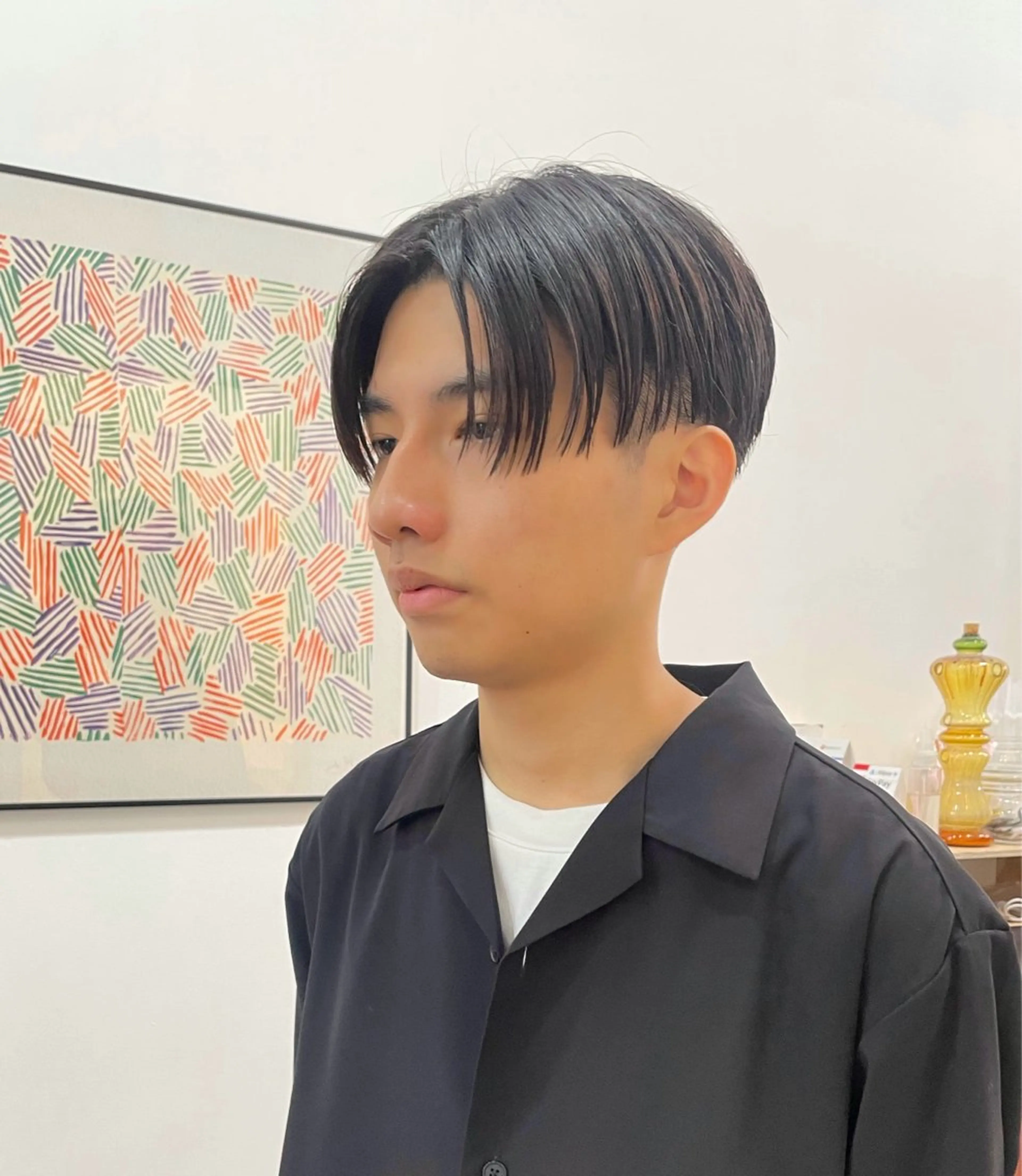 メンズ センターパート マッシュ purple所属・田邉 愛望のヘアスタイル