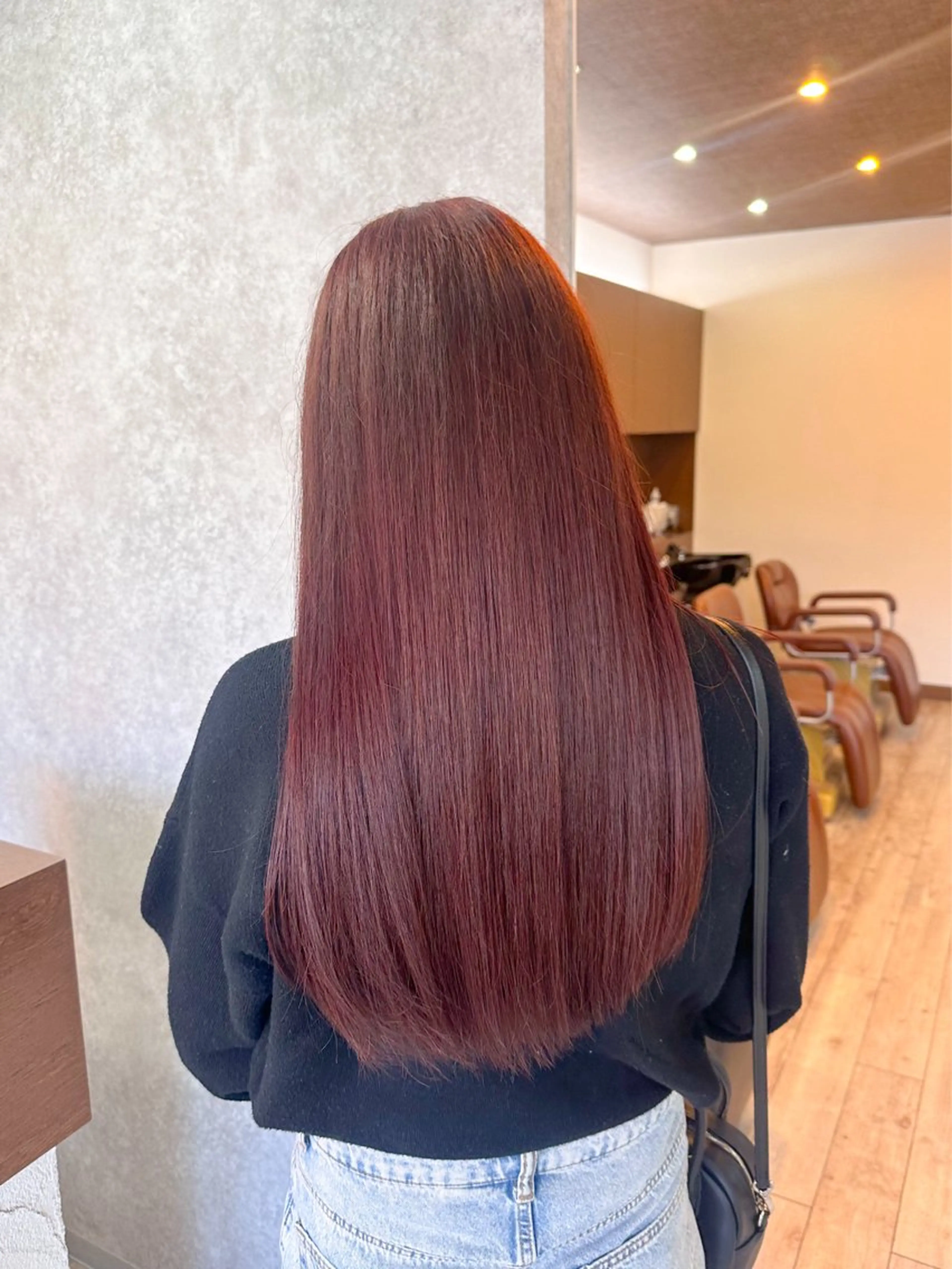 ロング カラー ブリーチ ブリーチなしカラー レッドカラー ヘアカラー トリートメント 高橋 みく/ minim 暖色のヘアスタイル