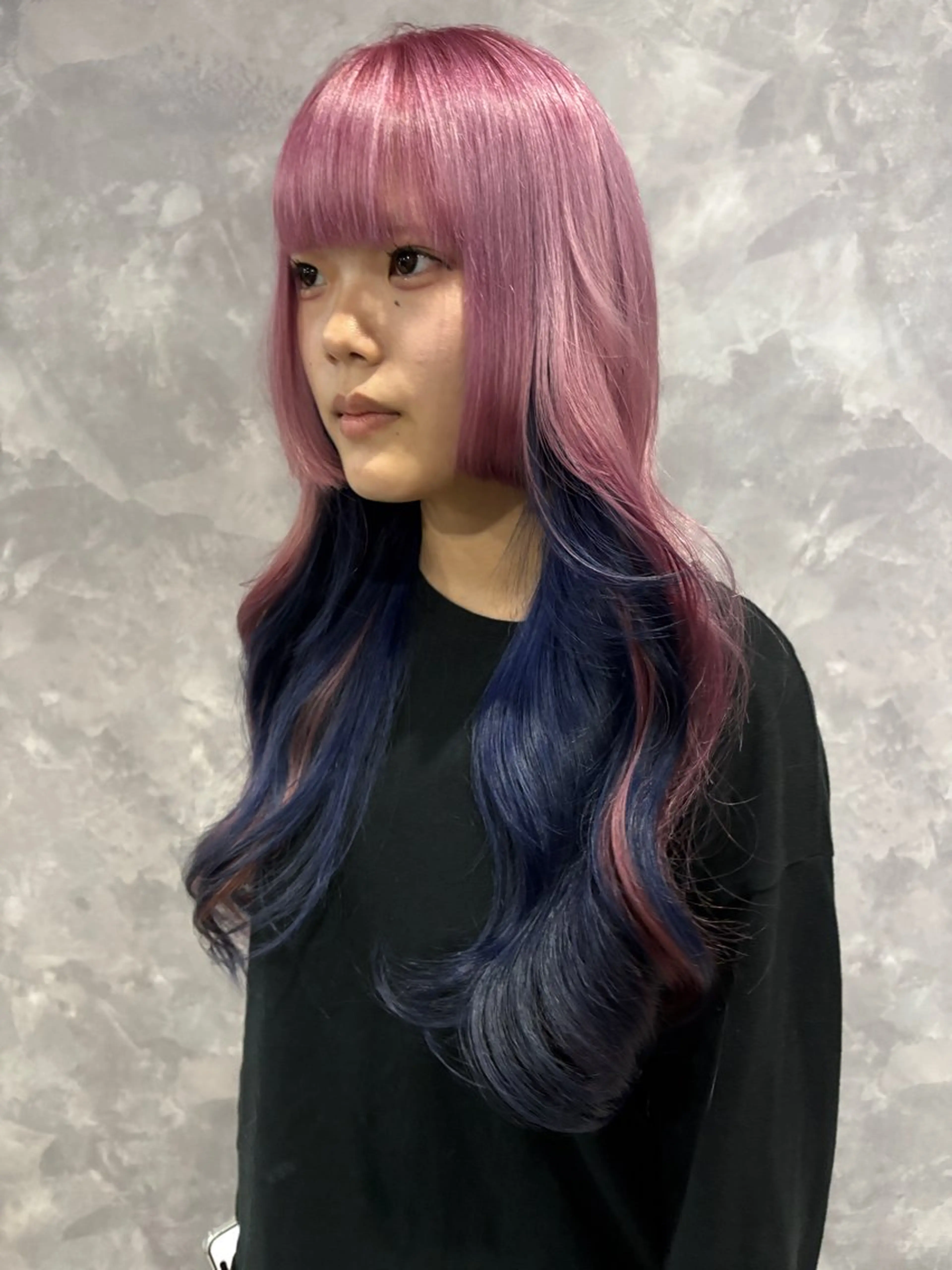 ロング カラー ブリーチ ケアブリーチ ダブルカラー ブリーチなしカラー エクステ ヘアカラー トリートメント nameless髪質 改善ブリーチ心斎橋のヘアスタイル