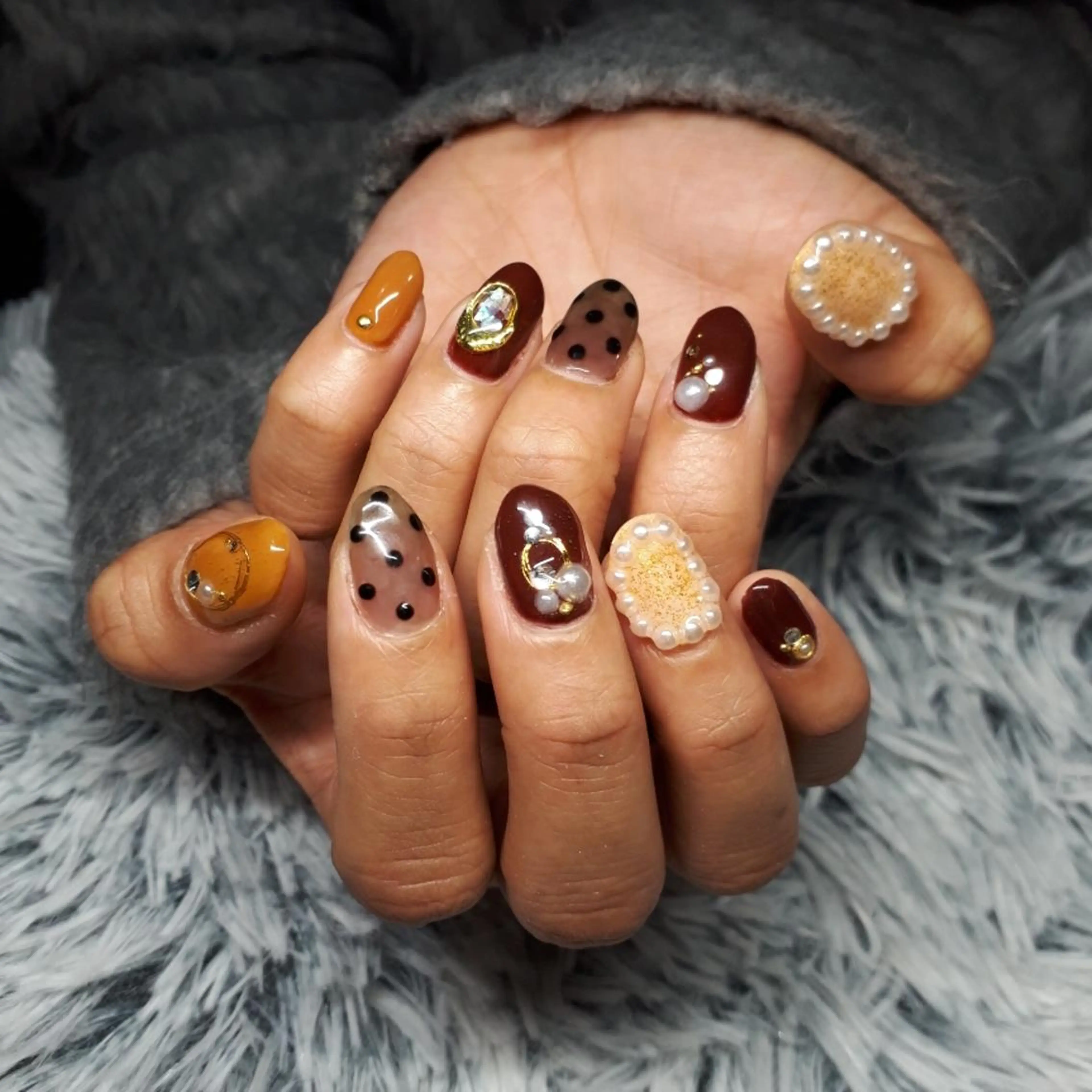 ネイル ブラウン シンプルネイル ひだか あいこのネイルデザイン