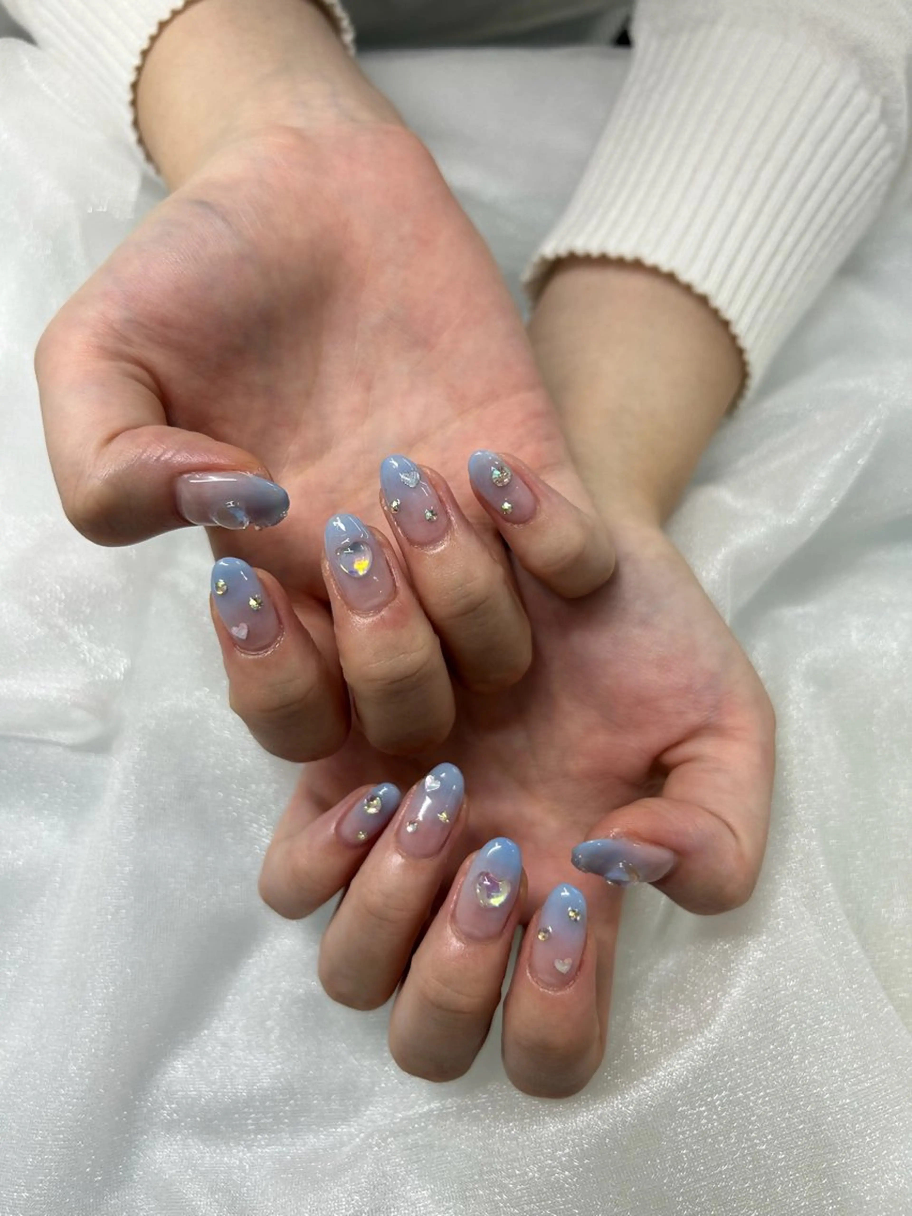 ネイル ブルー 加藤 楓子のネイルデザイン