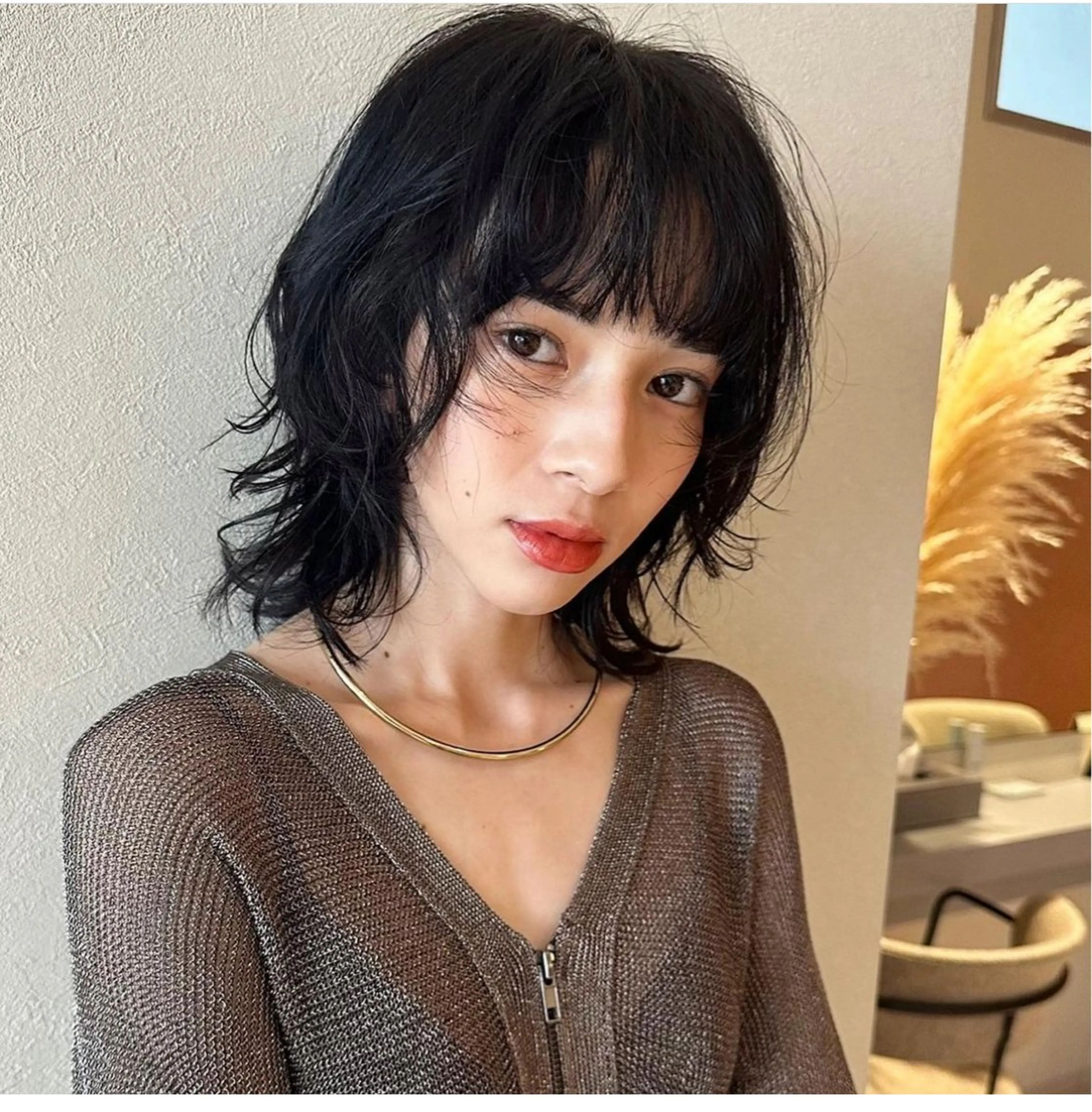 ミディアム パーマ ミディアムパーマ 👑ショート/ボブ /銀座/ニシオカ👑のヘアスタイル