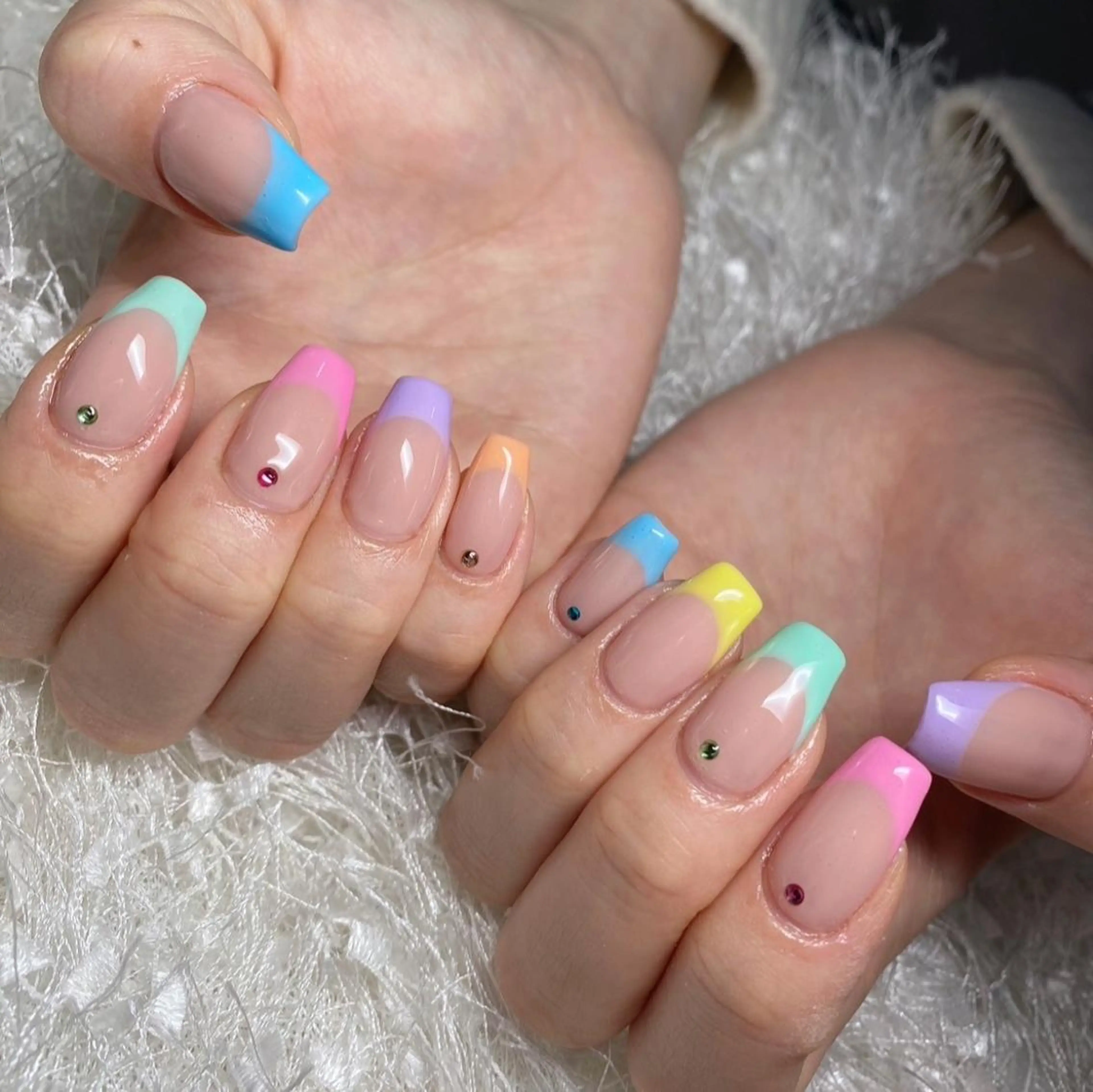 ネイル 長さ出し フレンチネイル ジェルネイル グラデーション 韓国ネイル Nail&eye Belire 新宿のネイルデザイン