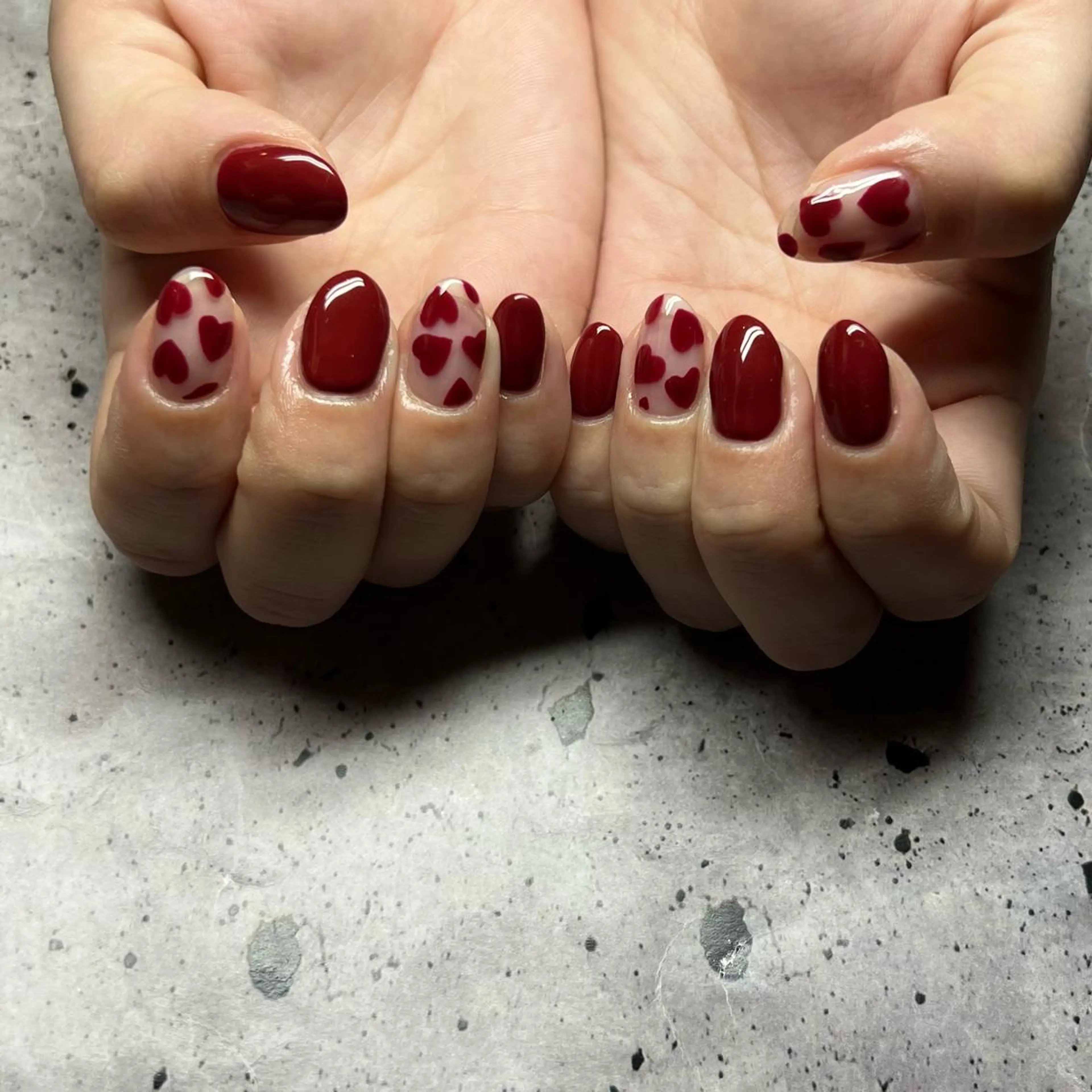 ネイル ハート バレンタイン ハンドネイル 𝐫𝐚𝐢 𝐧𝐚𝐢𝐥の眉毛・アイブロウイメージ