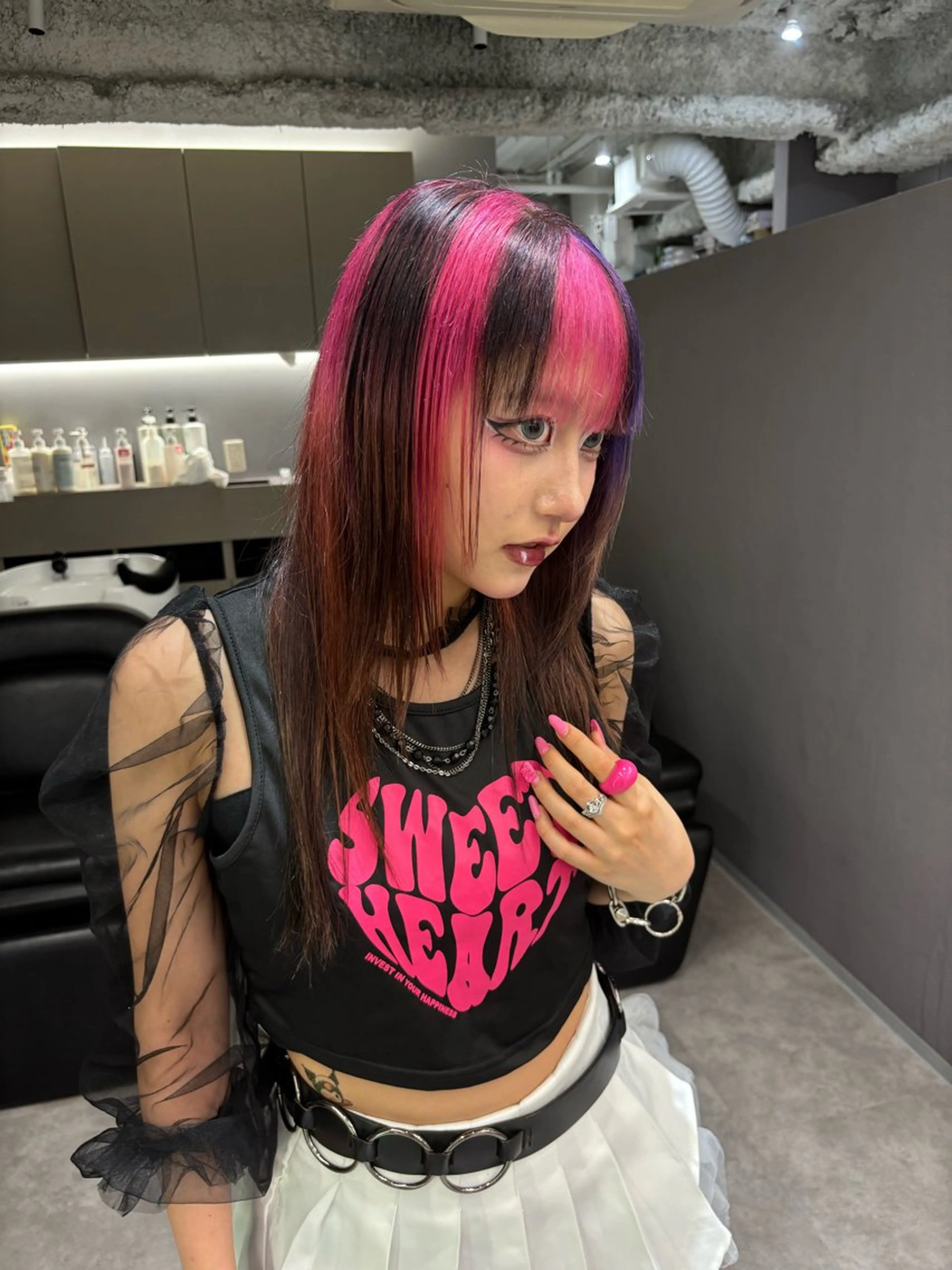 セミロング カラー デザインカラー ヘアカラー 名古屋／デザイン／ ブリーチ/松井亮磨のヘアスタイル