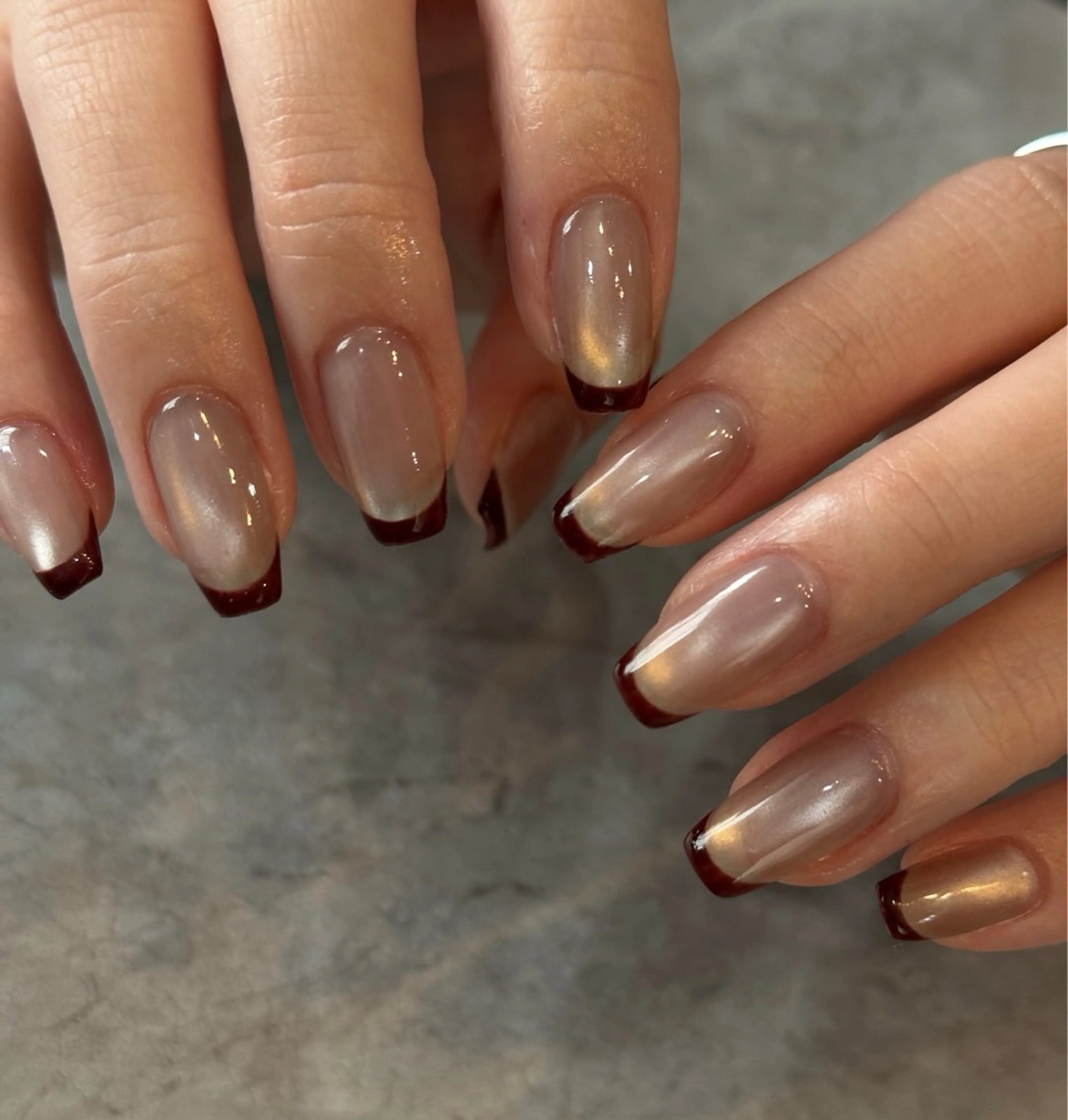 ネイル フレンチネイル マグネットネイル マグネットフレンチ ハンドネイル Blé nailのネイルデザイン