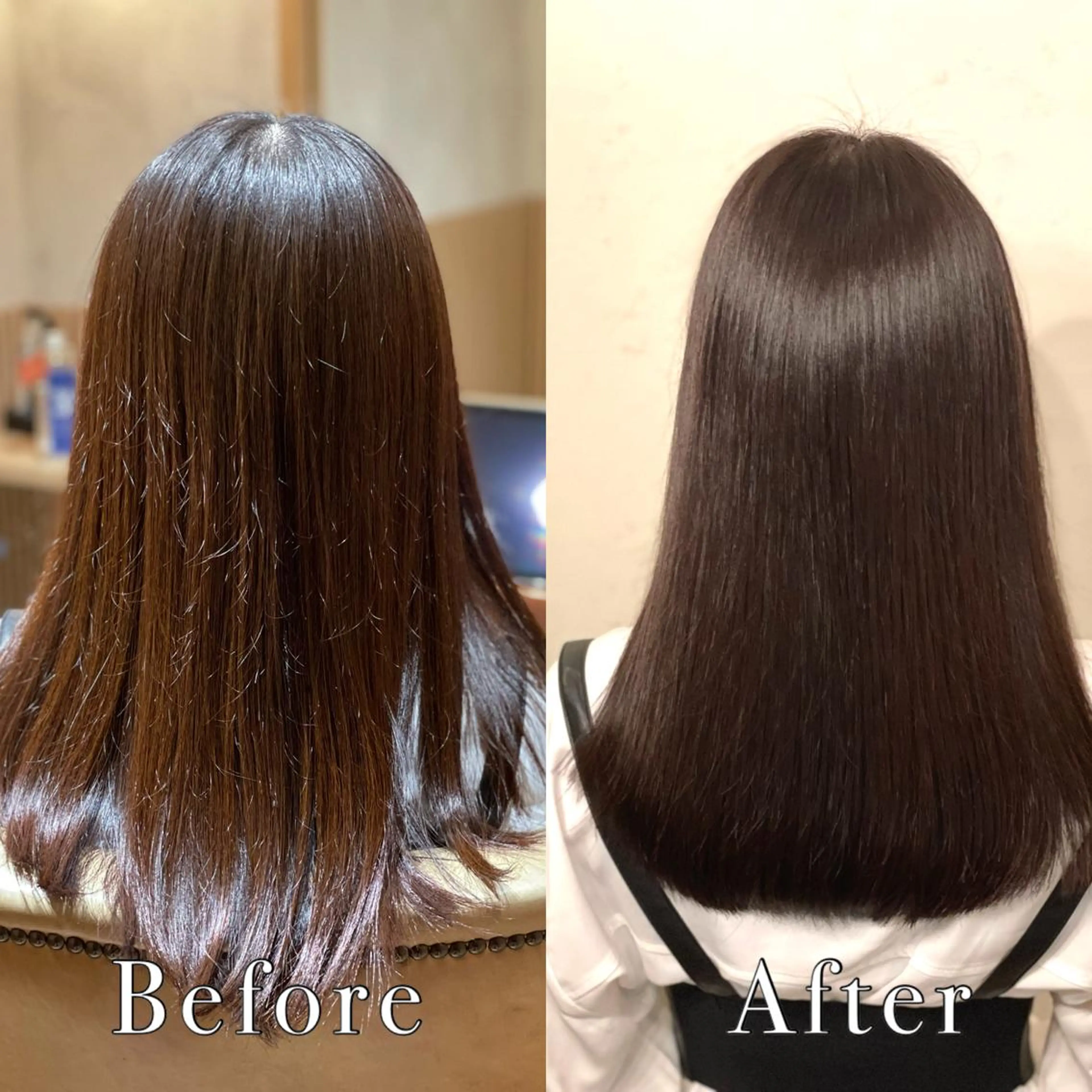 セミロング カラー 髪質改善　field チカモリ　ヒカルのヘアスタイル