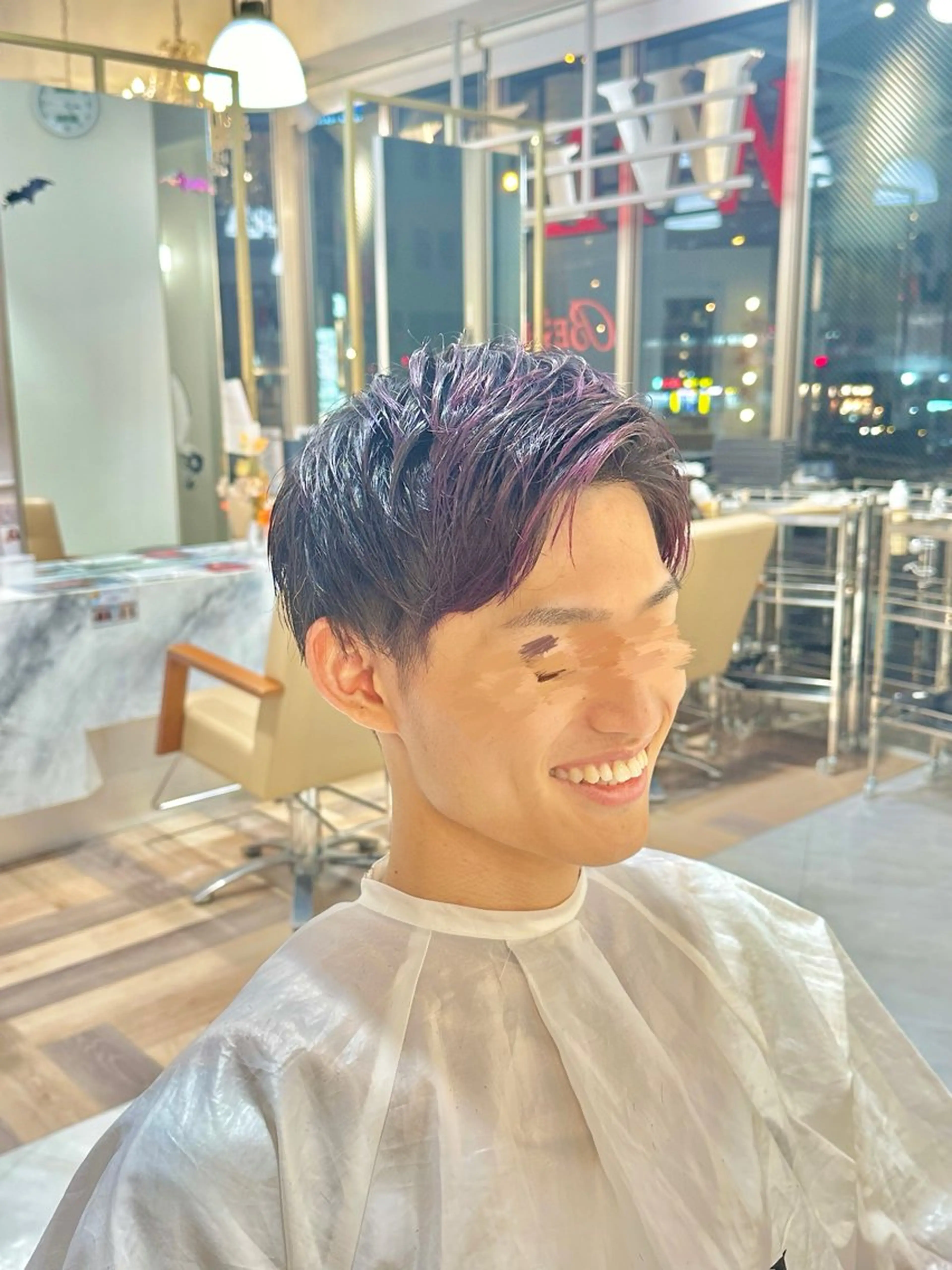 カラー メンズ メンズブリーチ ブリーチ ラベンダーカラー SIGMA latte所属・畑中 夢のヘアスタイル