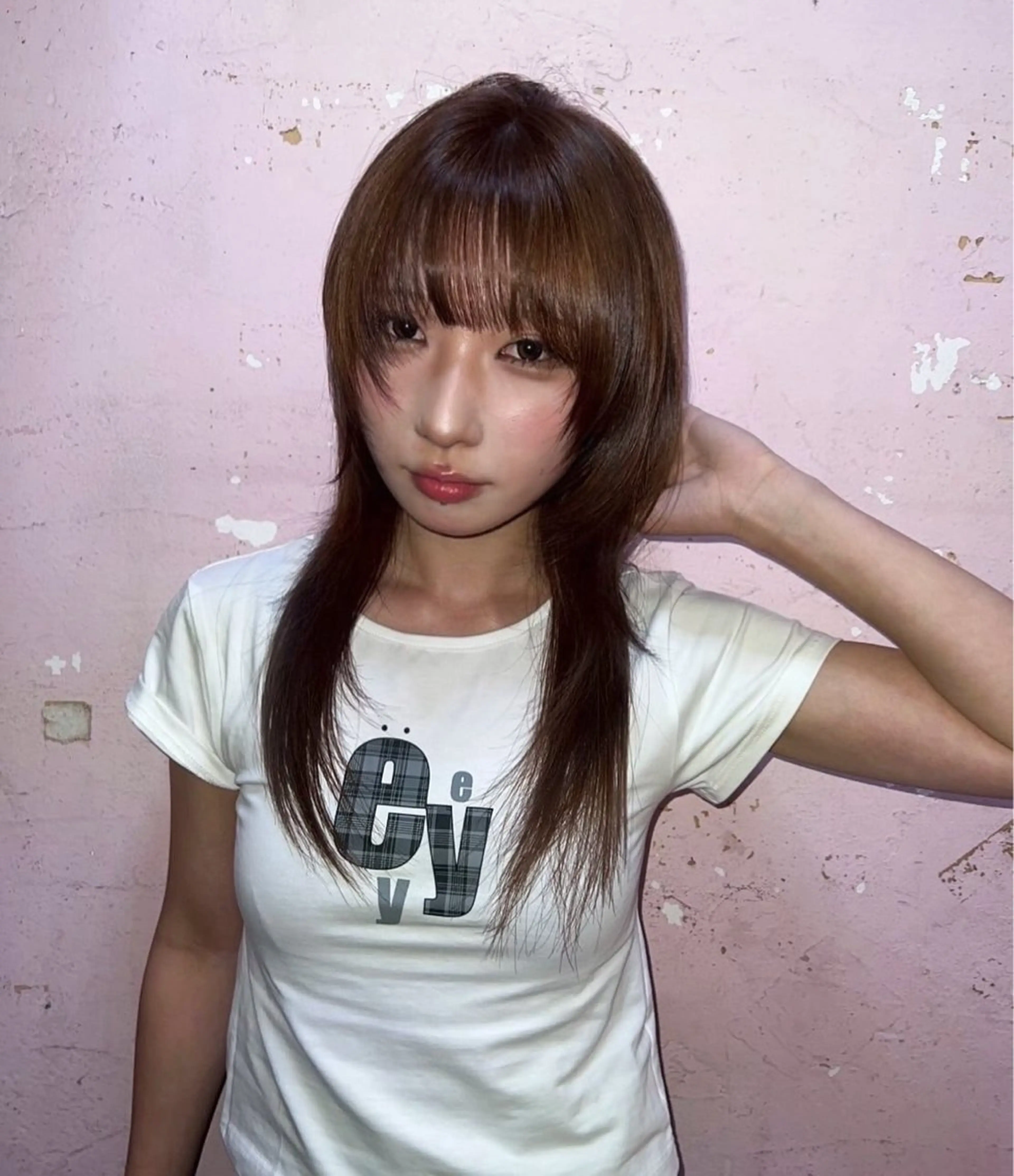 セミロング ヘアカラー AIRA/ブリーチ ‪/透明感カラーのヘアスタイル