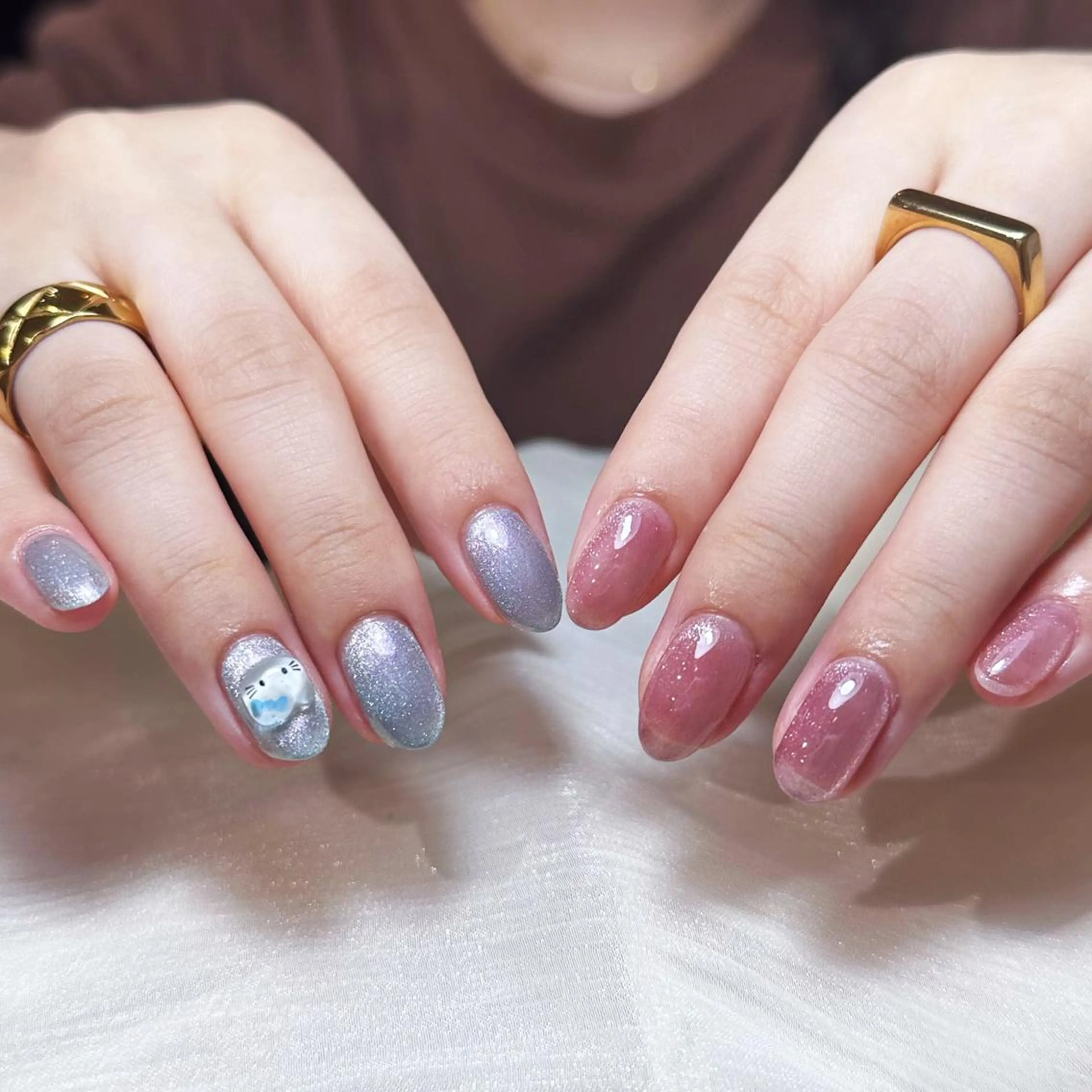 ネイル アートネイル オーロラネイル ガーリー キラキラネイル マグネットネイル ハンドネイル ハンドケア Diamond ✨のネイルデザイン