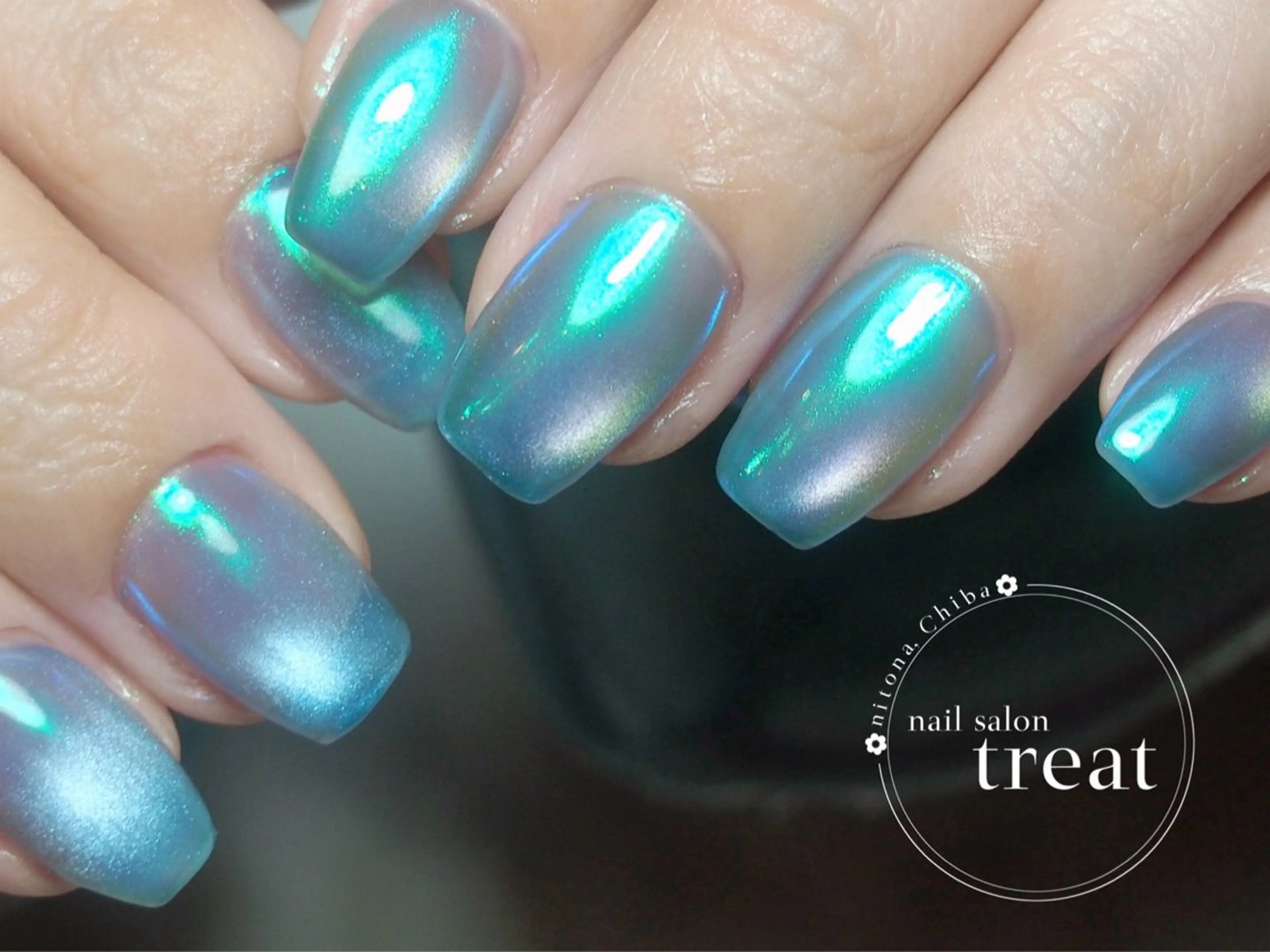 ネイル オーロラネイル マグネットネイル nail salon treat あいのネイルデザイン