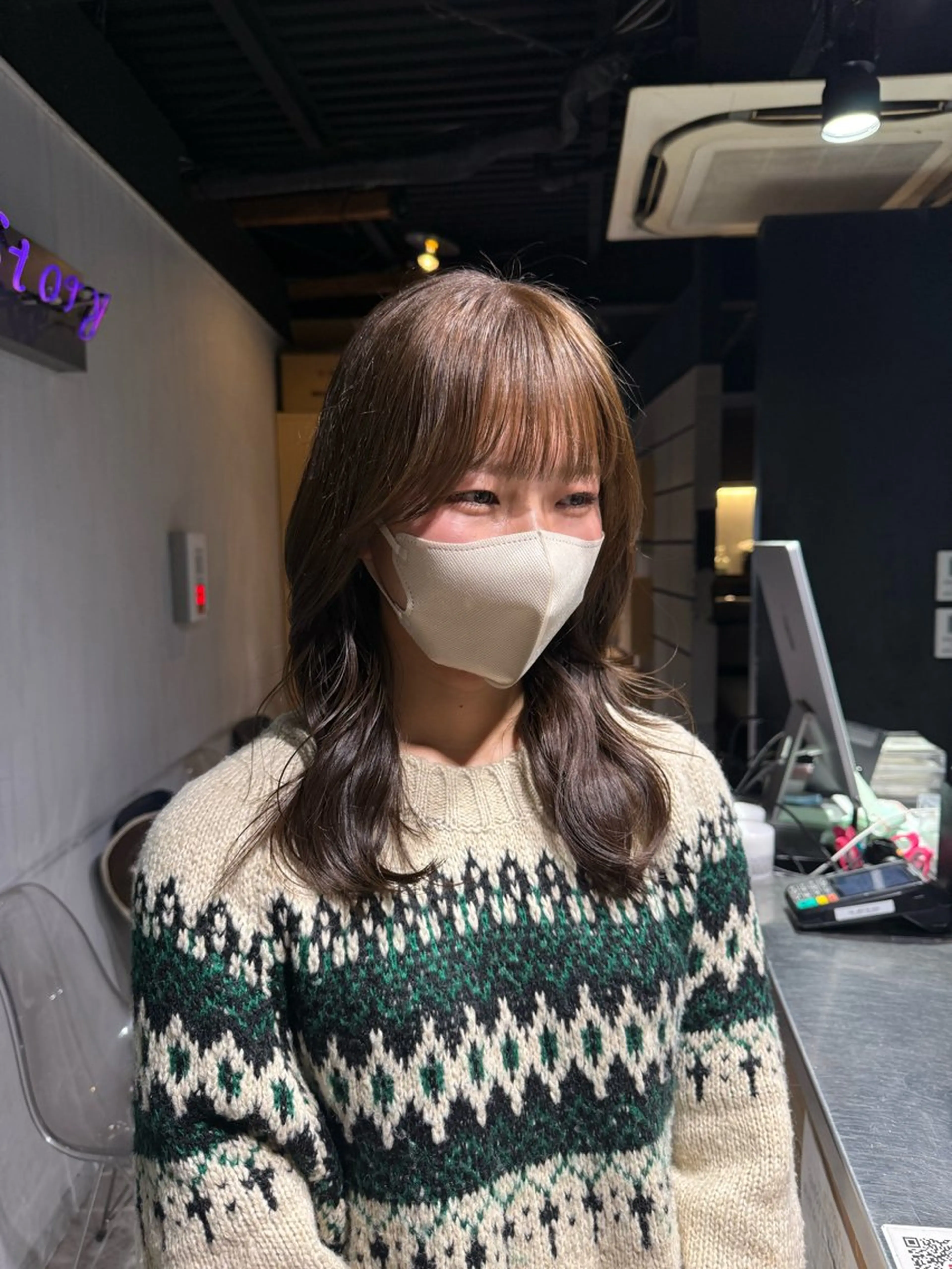 セミロング カラー ヘアカラー トリートメント NANAMI🩵 大人可愛い韓国ヘアのヘアスタイル