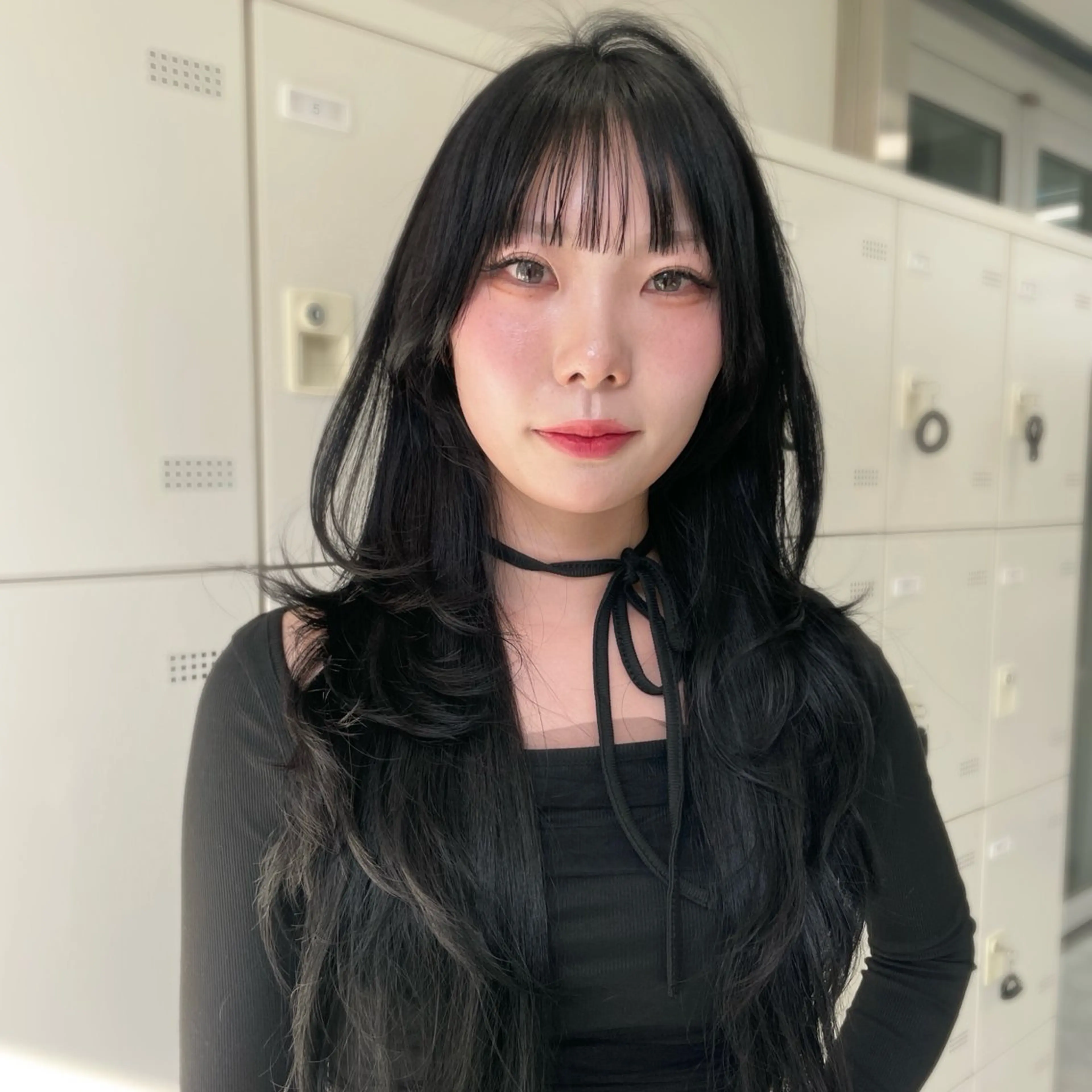 ロング カット ヘアカラー MOE 福岡韓国ヘア✧︎のヘアスタイル