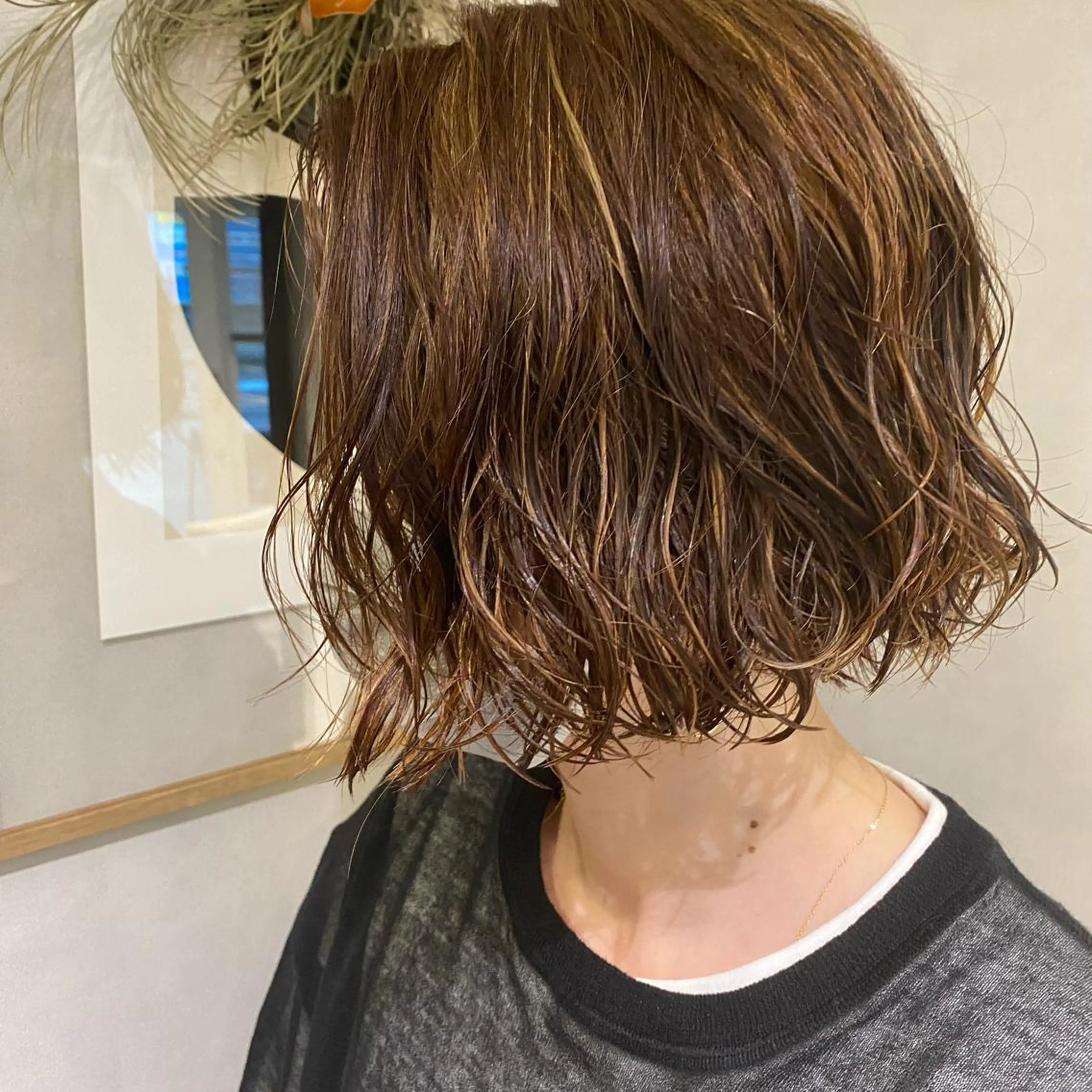 ショート カラー パーマ ブリーチ ハイライトカラー ハイライト 韓国hair ·͜· watanabeのヘアスタイル