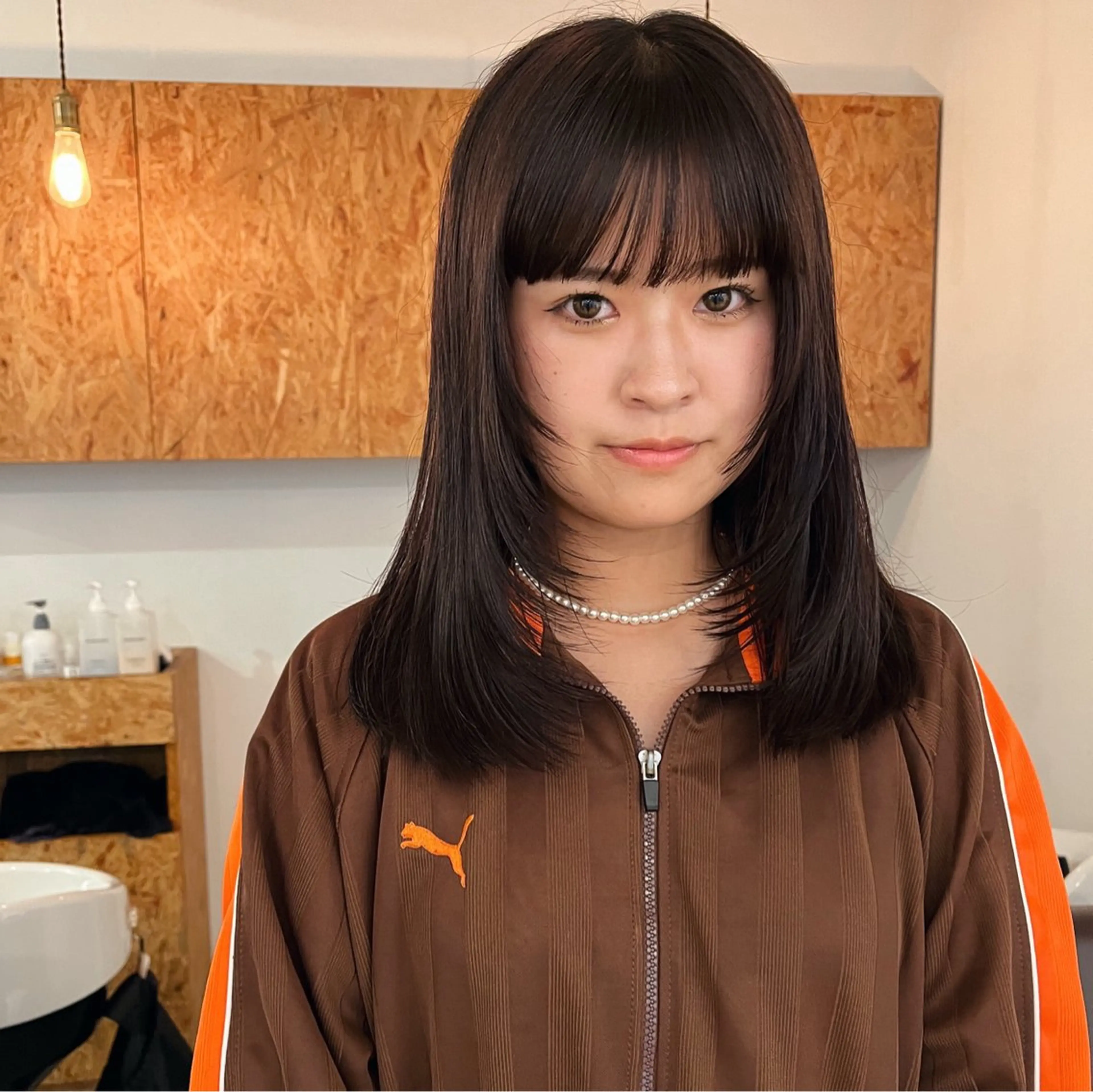 ミディアム レイヤーカット 暖色/パーマ 🌼クニトウメイのヘアスタイル