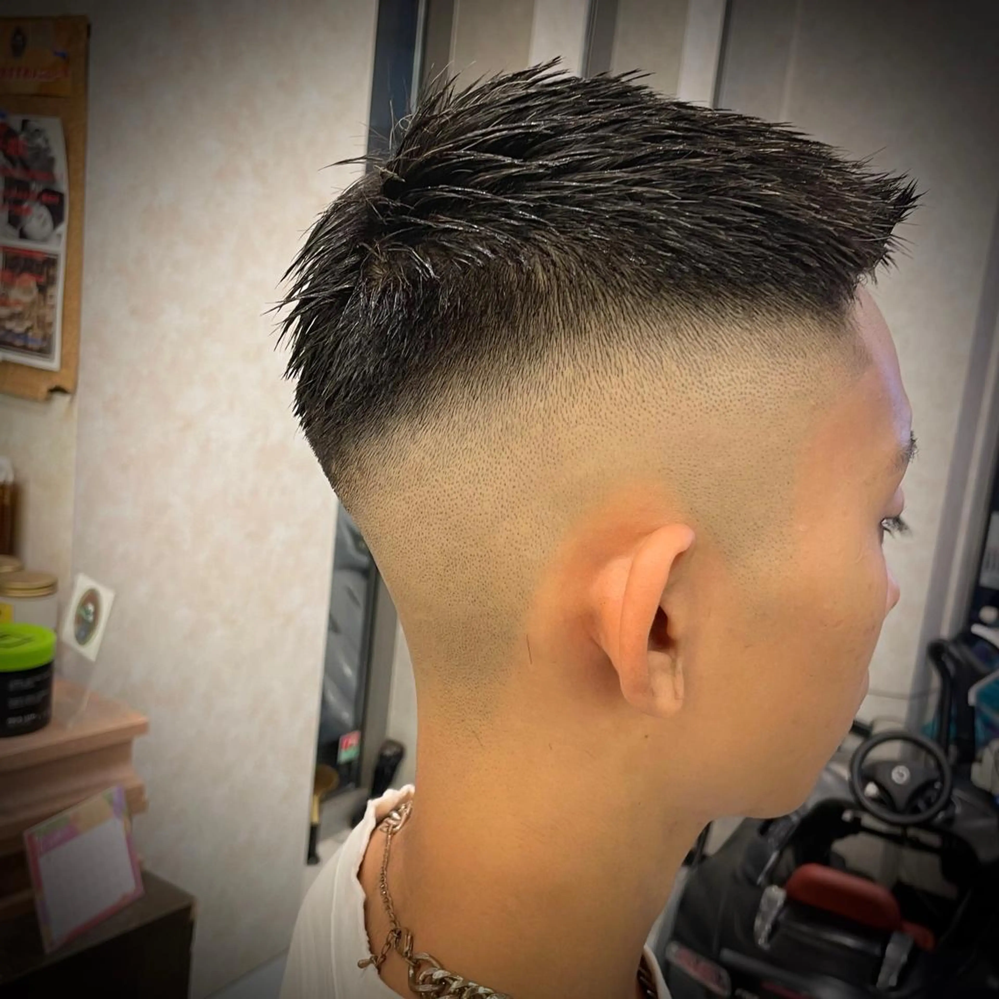 ショート メンズ フェードカット スキンフェード カット 高野浩平/フェード ツイストスパイラルのヘアスタイル