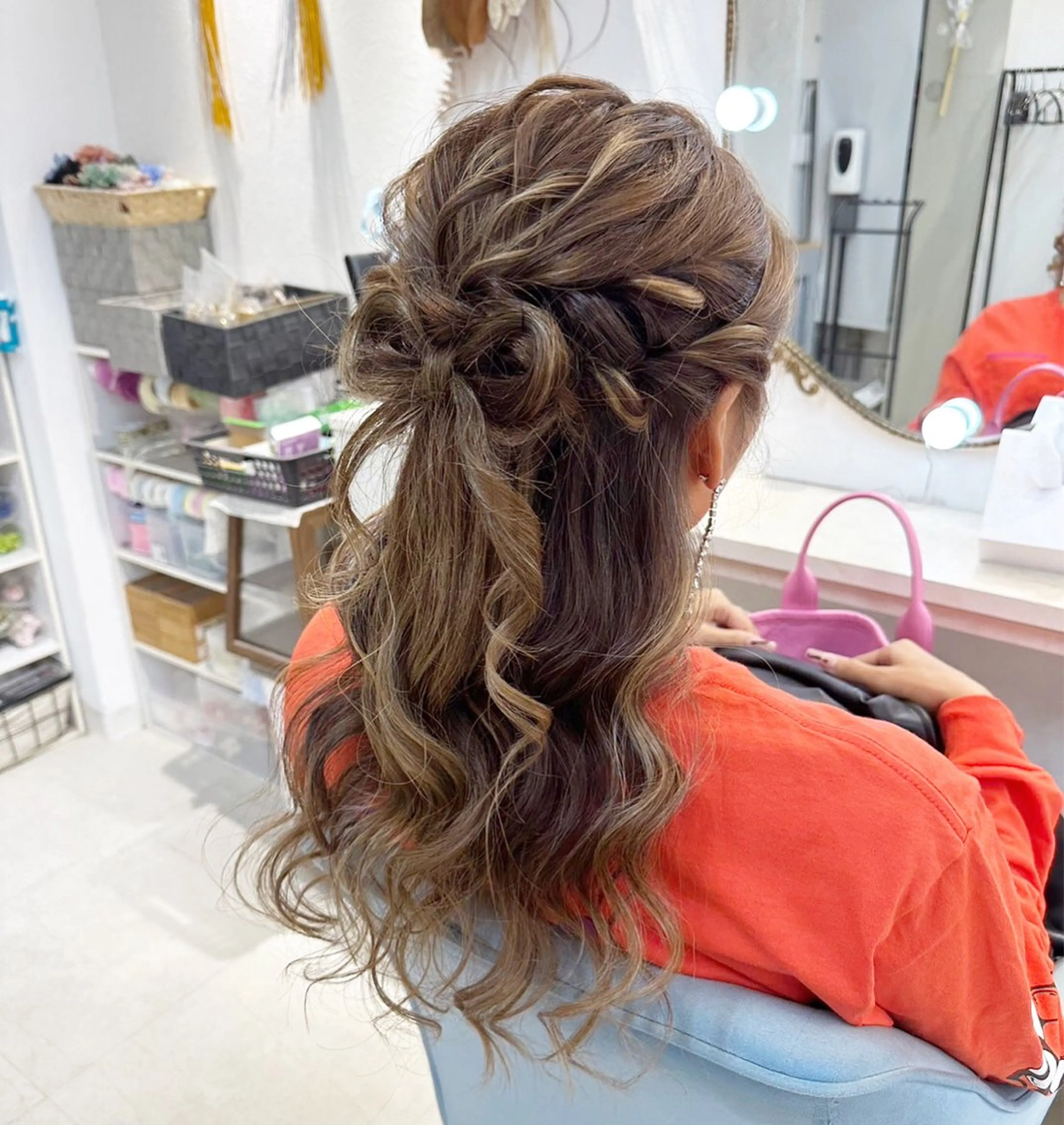 セミロング ヘアアレンジ ハーフアップ ヘアセット エクステ専門店AIM所属・エクステ専門店AIM /百花のヘアスタイル