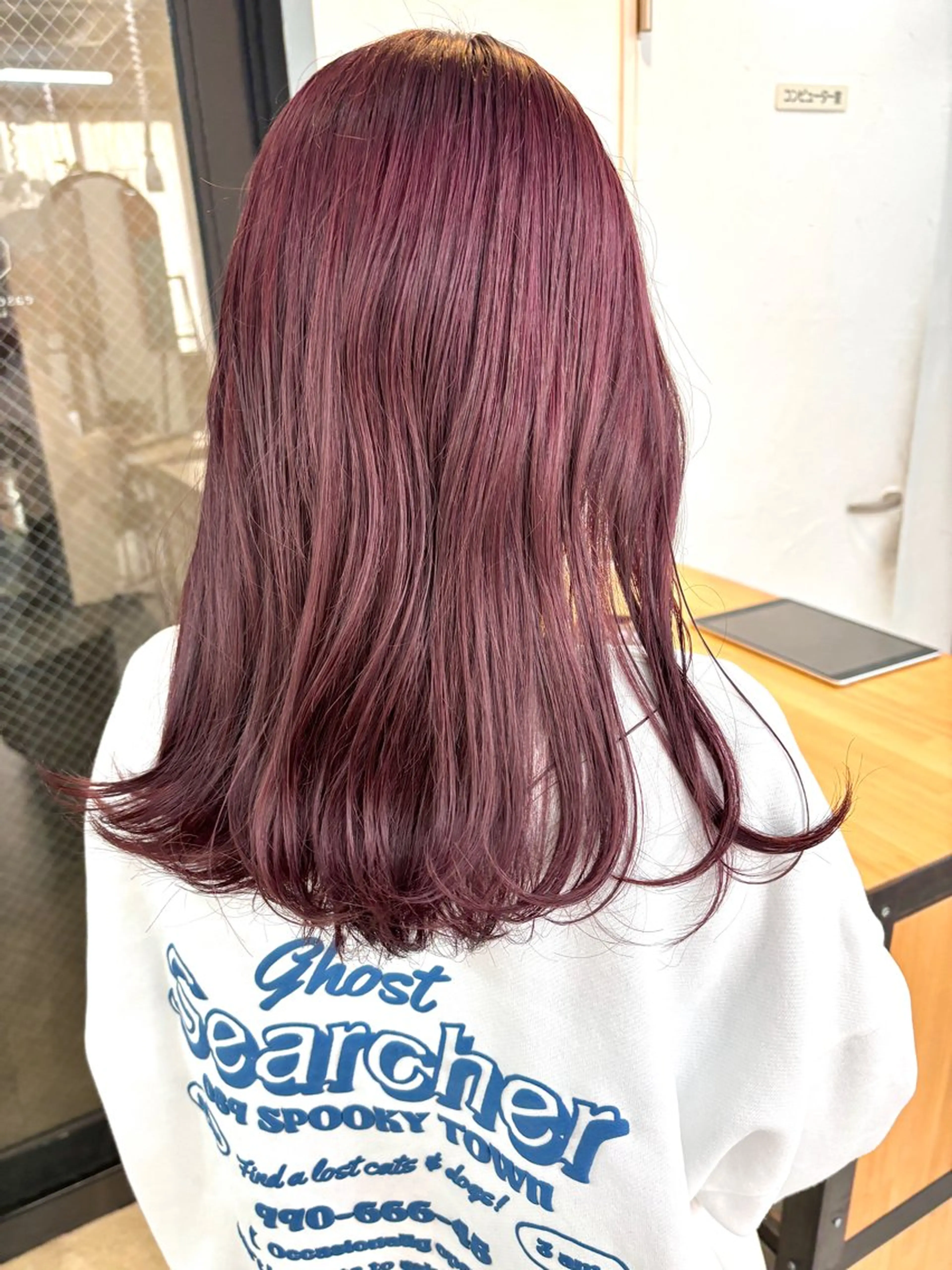 セミロング カラー ベージュカラー ブリーチ ブラウンカラー カシス 透明感カラー 暖色カラー/天神/ ヘイマサクラのヘアスタイル