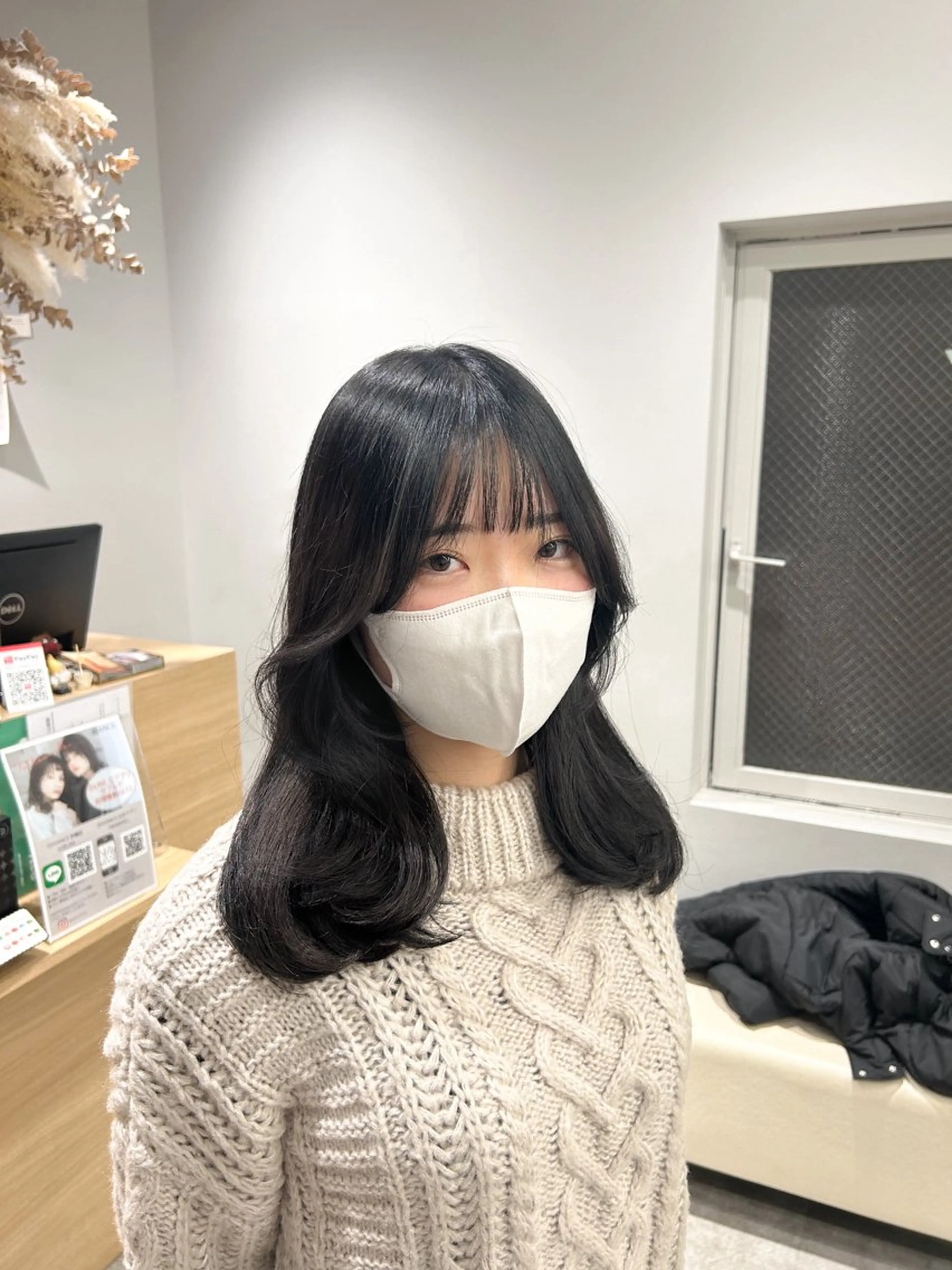 ミディアム くびれヘア Lien by kiitos所属・韓国ヘア×レイヤー カット/上田丈也のヘアスタイル