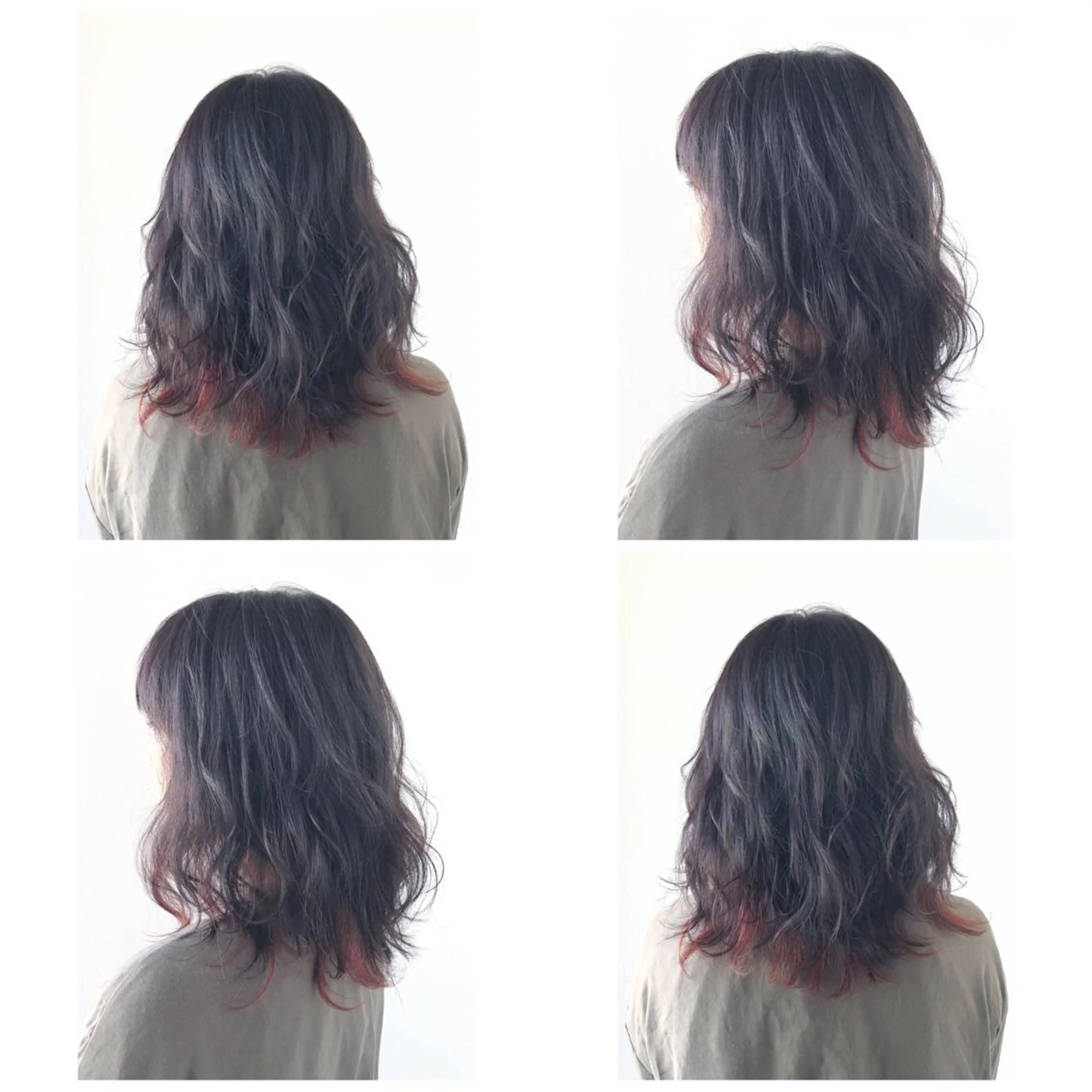 ミディアム カラー ブリーチ ケアブリーチ 透明感カラー インナーカラー KIZU 髪質改善 オカルト怪談のヘアスタイル