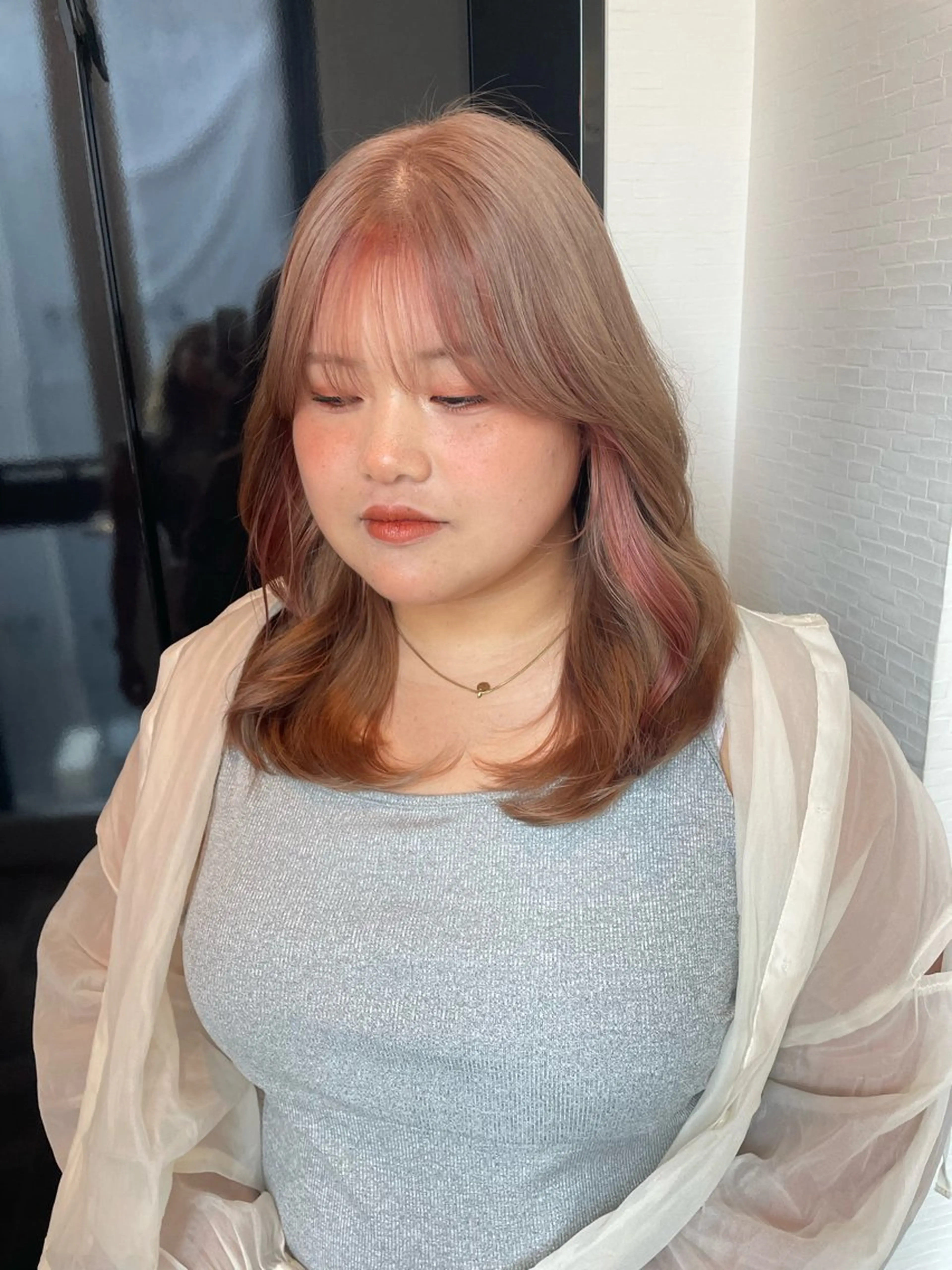 ロング カラー ピンクカラー ヘアカラー トリートメント STAR RIVER所属・YUI/ ブリーチカラー🌷のヘアスタイル