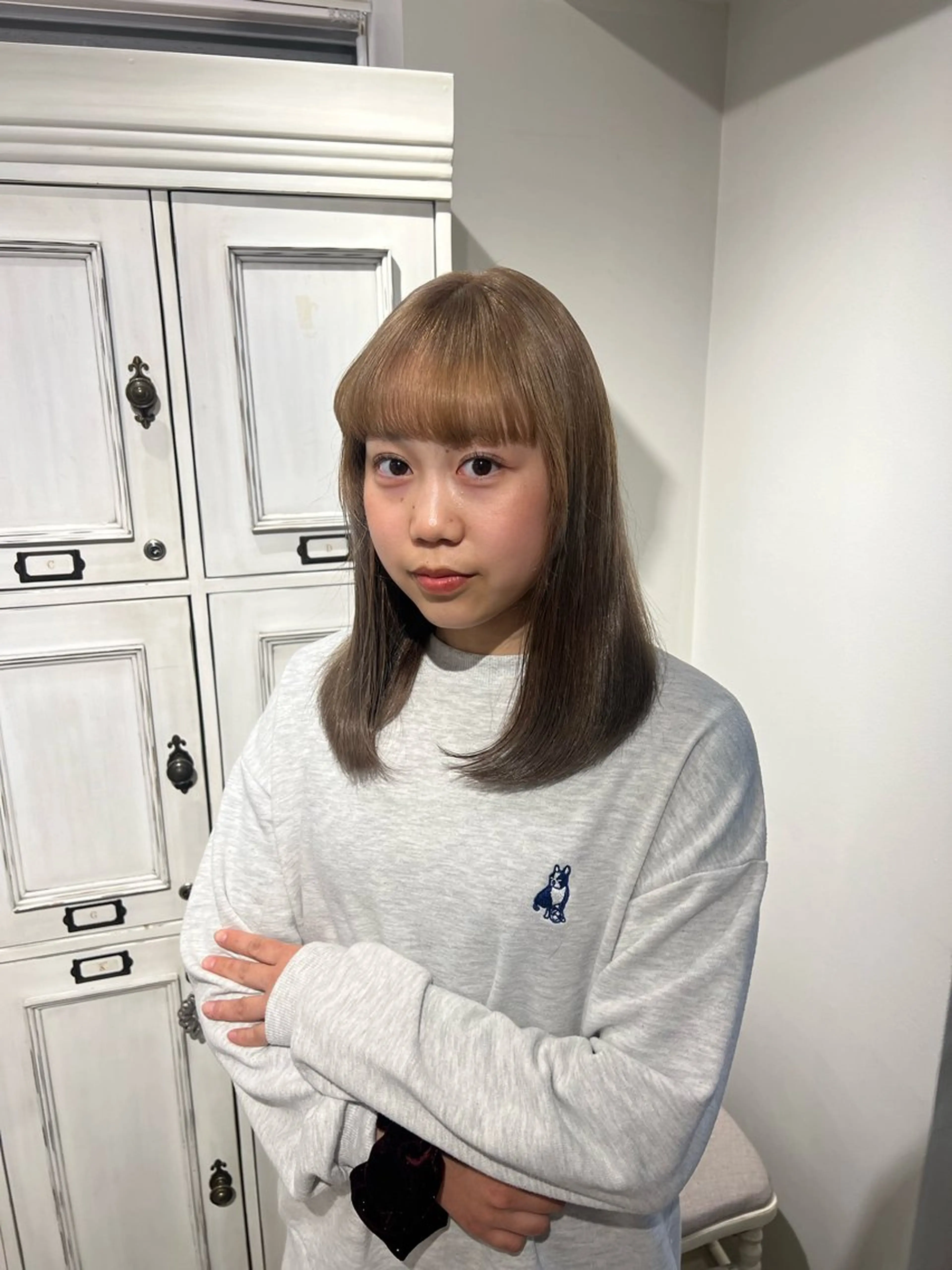 セミロング ヘアカラー ミカ/名駅/レイヤー /ブリーチなしカラーのヘアスタイル