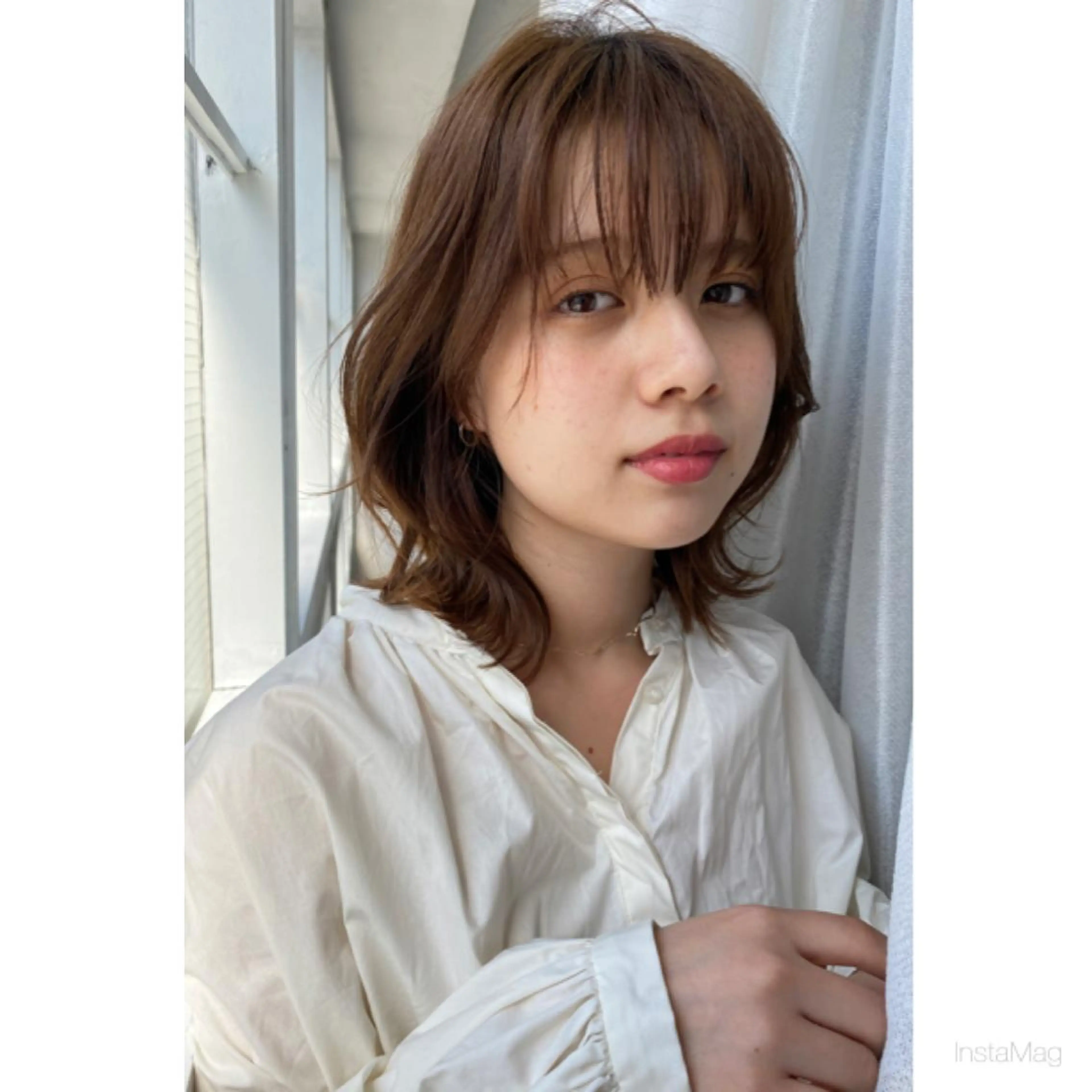 ミディアム カラー カット ヘアカラー 岩間 香純のヘアスタイル