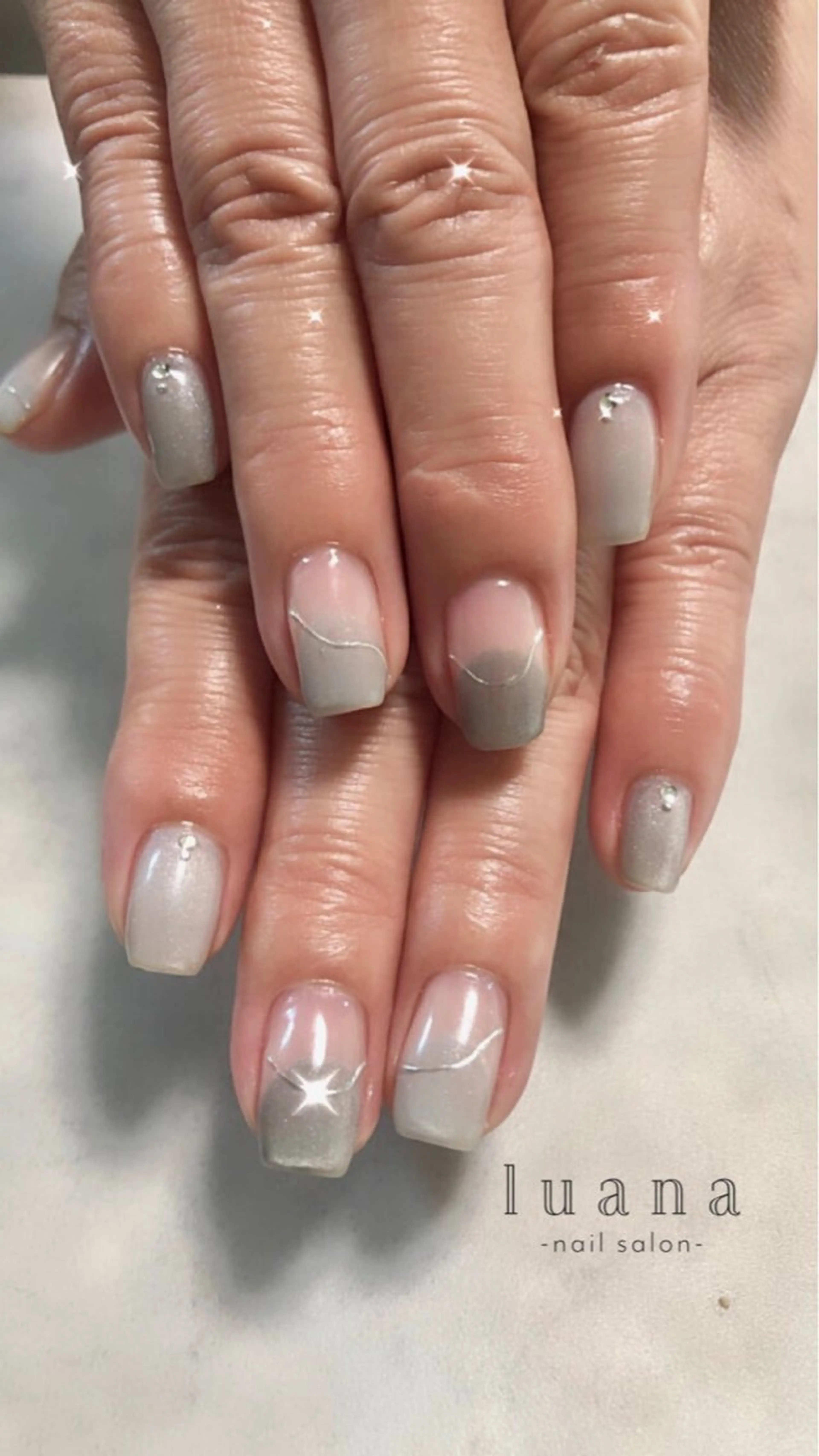 ネイル マグネットネイル ニュアンスネイル luana ネイルサロンのネイルデザイン