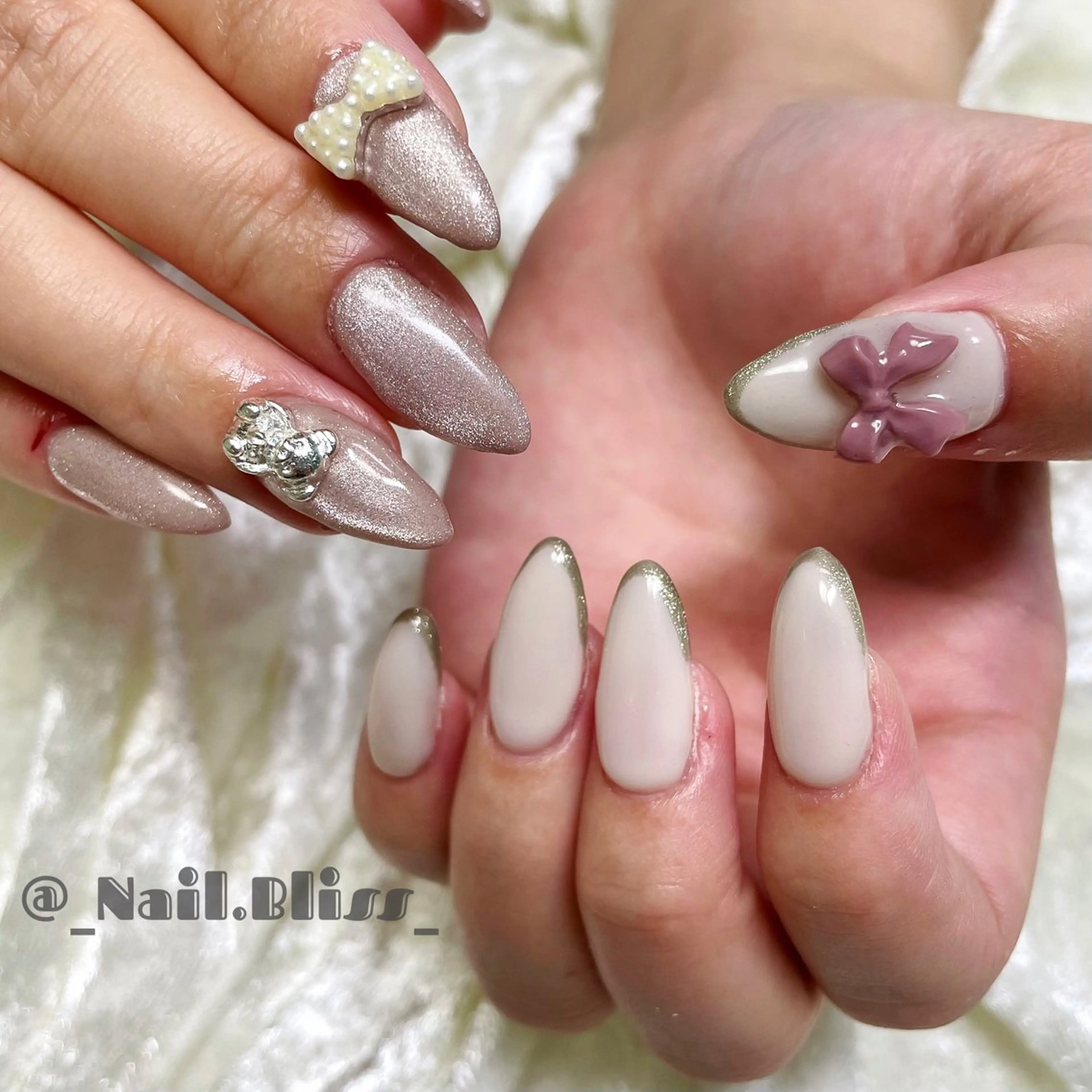 ネイル フレンチネイル マグネットネイル ハンドネイル NAIL BLISSのネイルデザイン