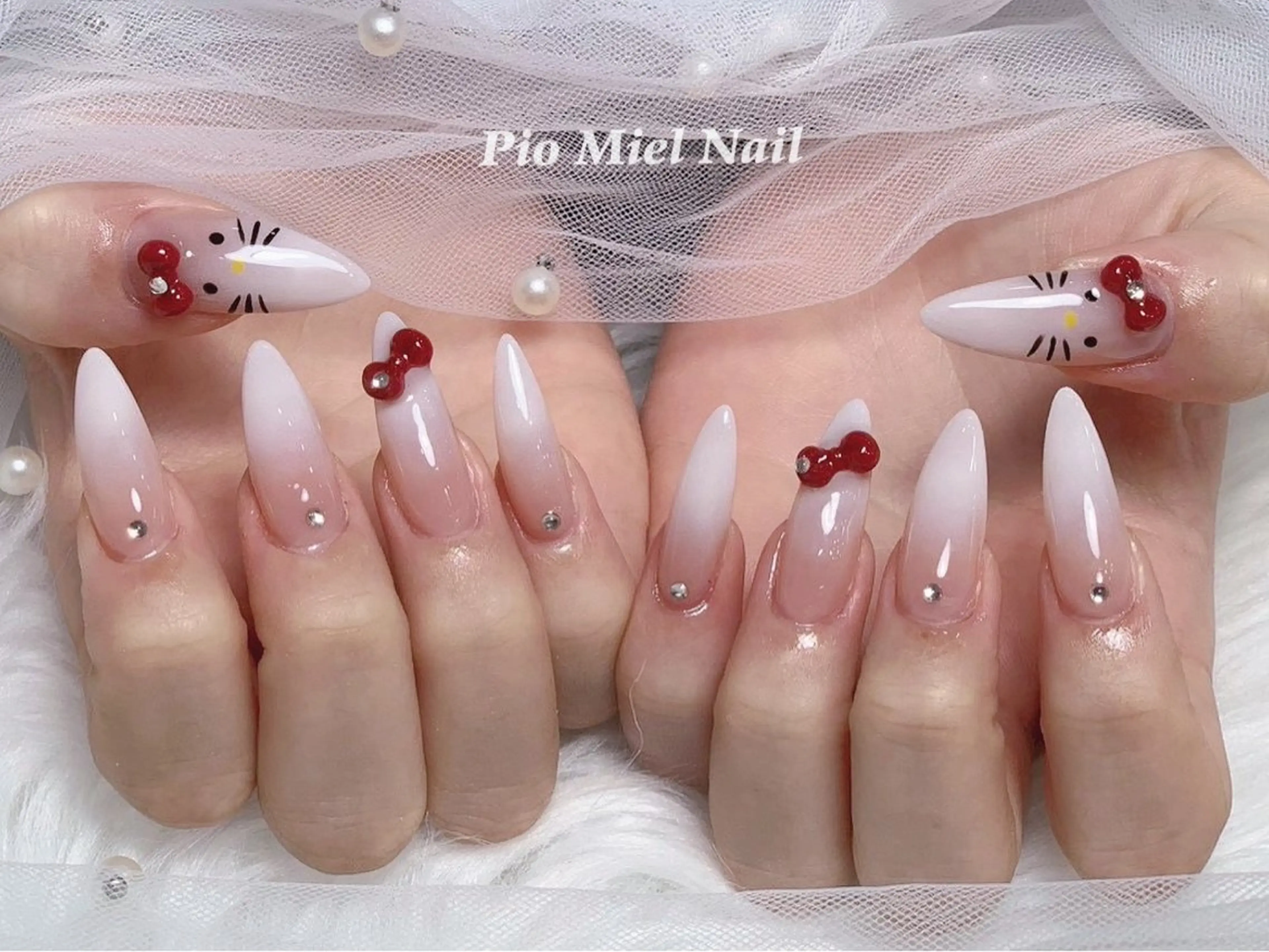 ネイル ハンドネイル HANA 長さだしのネイルデザイン