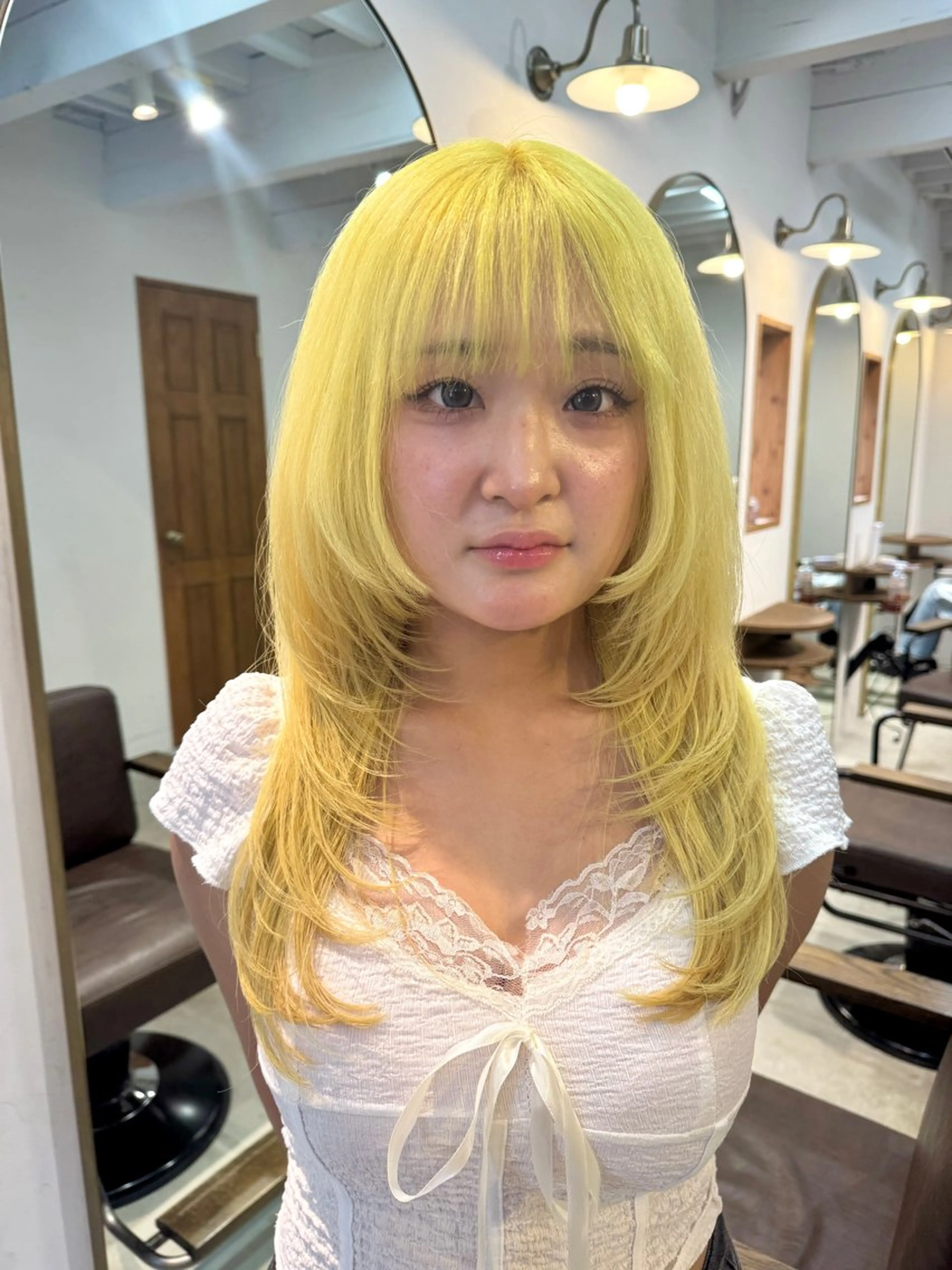 ロング カラー カット ヘアカラー トリートメント 透明感カラー/ハイト ーン/メイク/umiのヘアスタイル