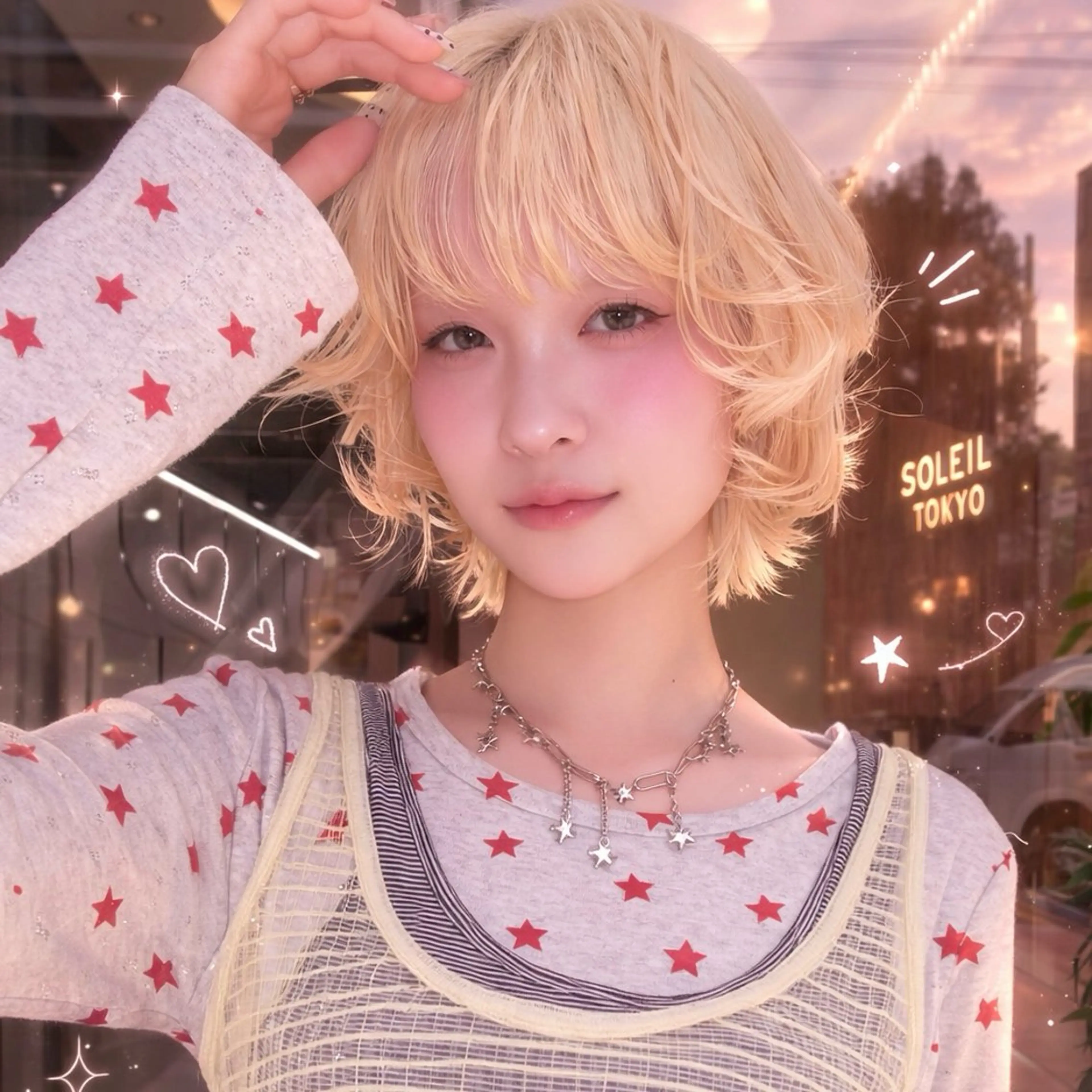 ショート カラー ヘアカラー ベージュ/透明感/ 桃子🎀のヘアスタイル