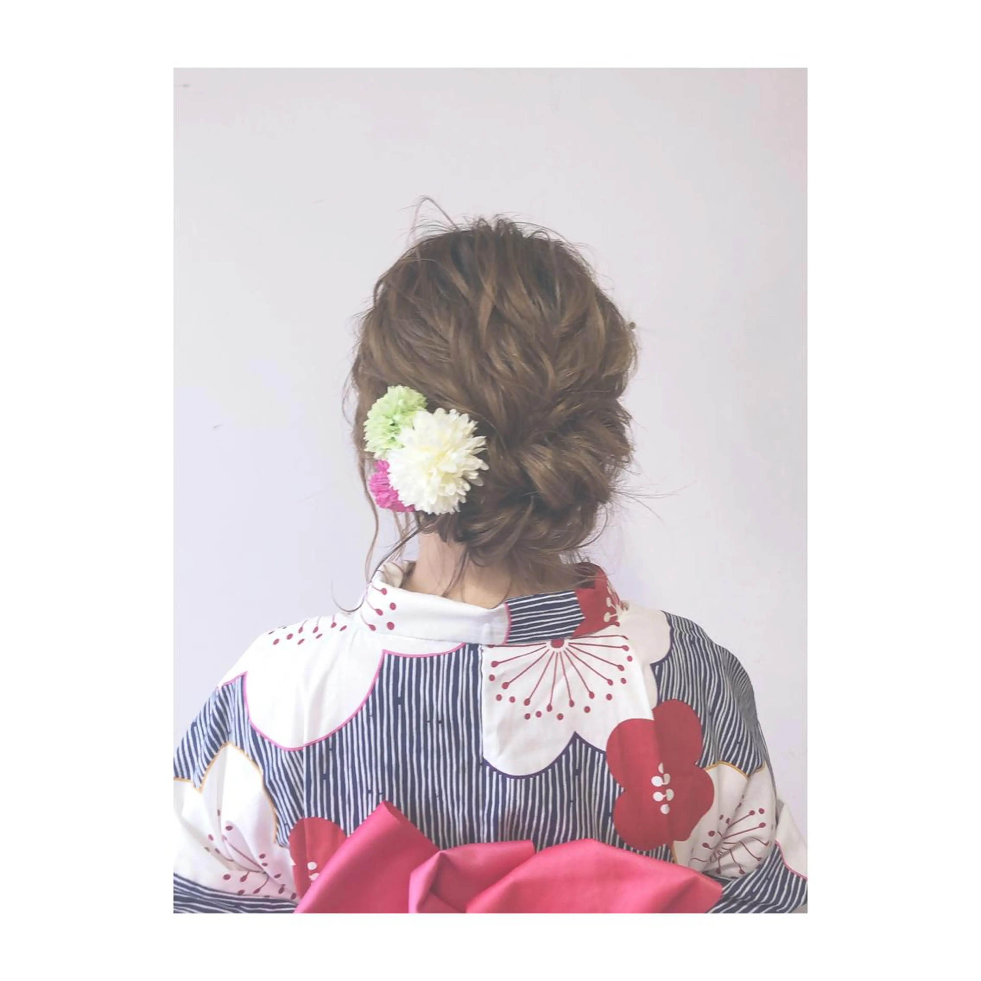 ミディアム 浴衣 中東 真子のヘアスタイル