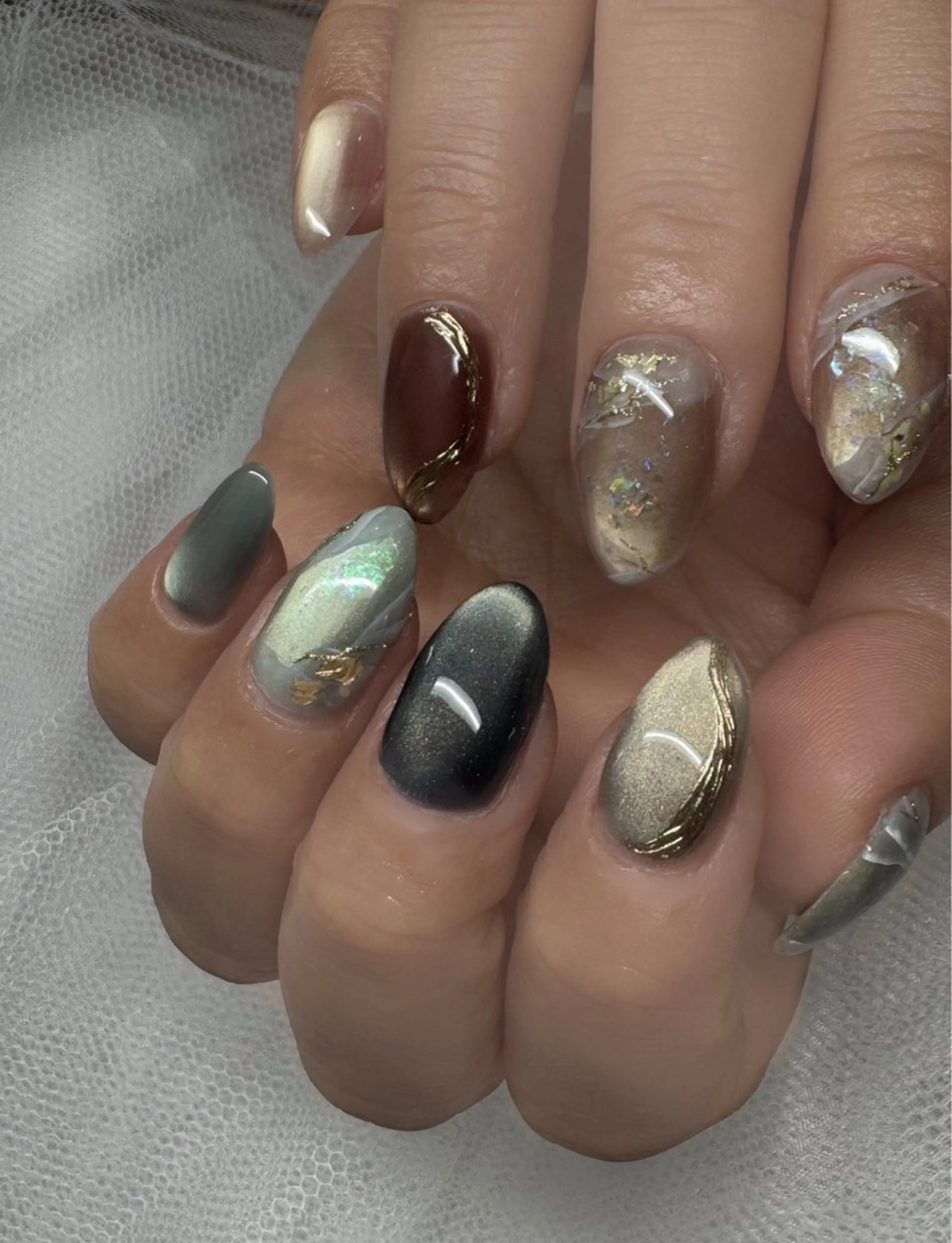 ネイル アートネイル ミラーネイル sasa ショーコのネイルデザイン