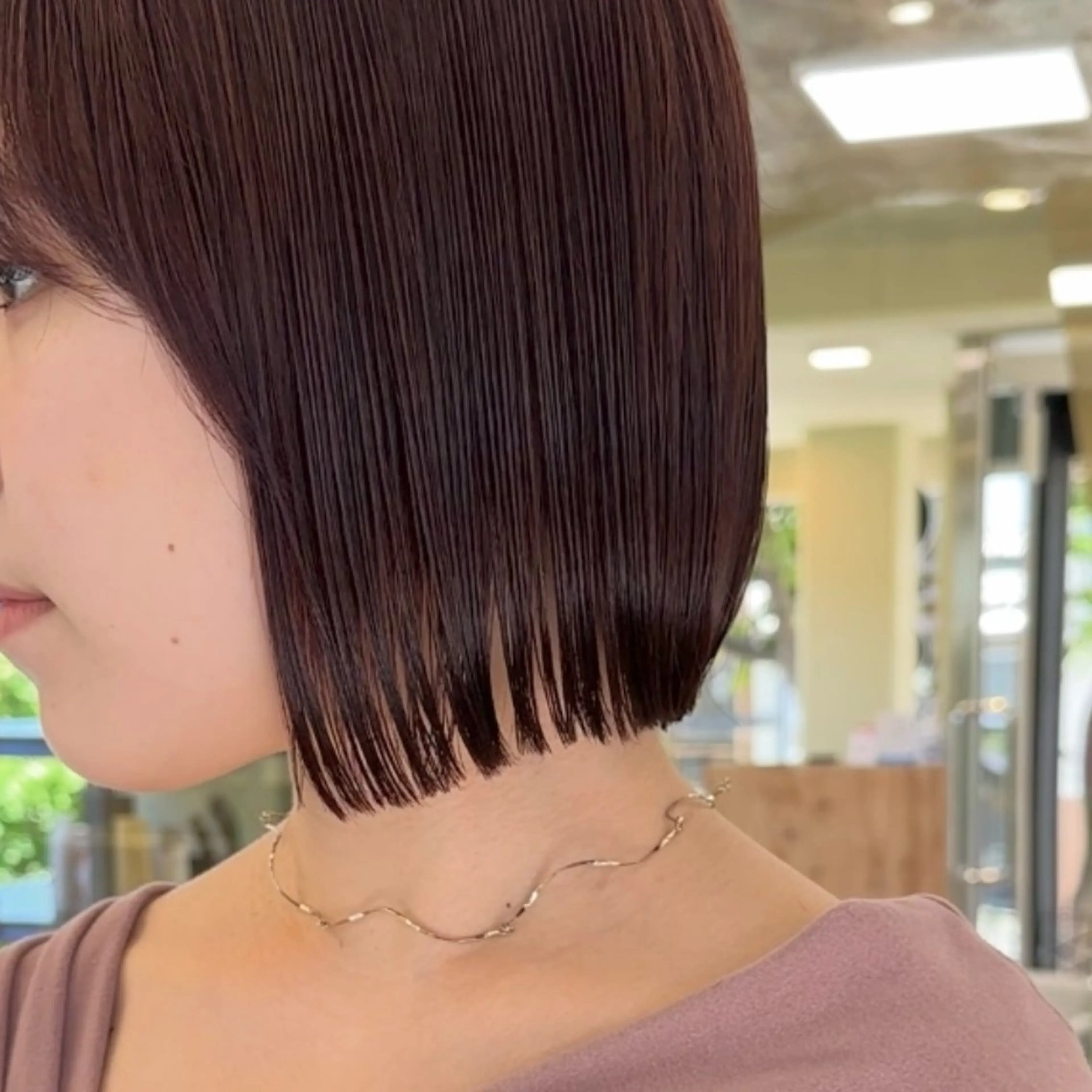 ショート ヘアカラー トリートメント ボブ/ぱつっとボブ/ 谷口 海星のヘアスタイル