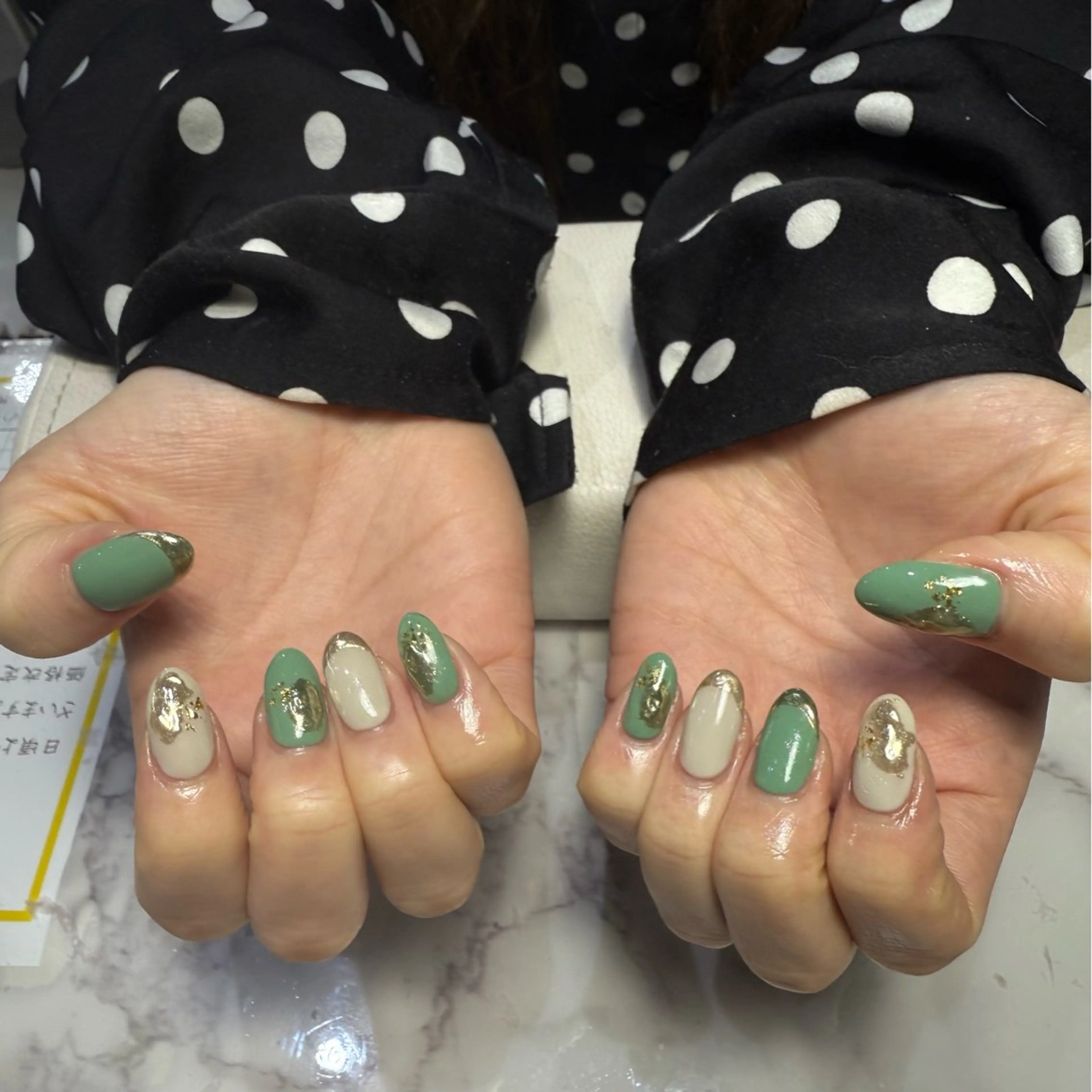 ネイル ピスタチオネイル ハンドネイル tumake🩷 Aliceのネイルデザイン