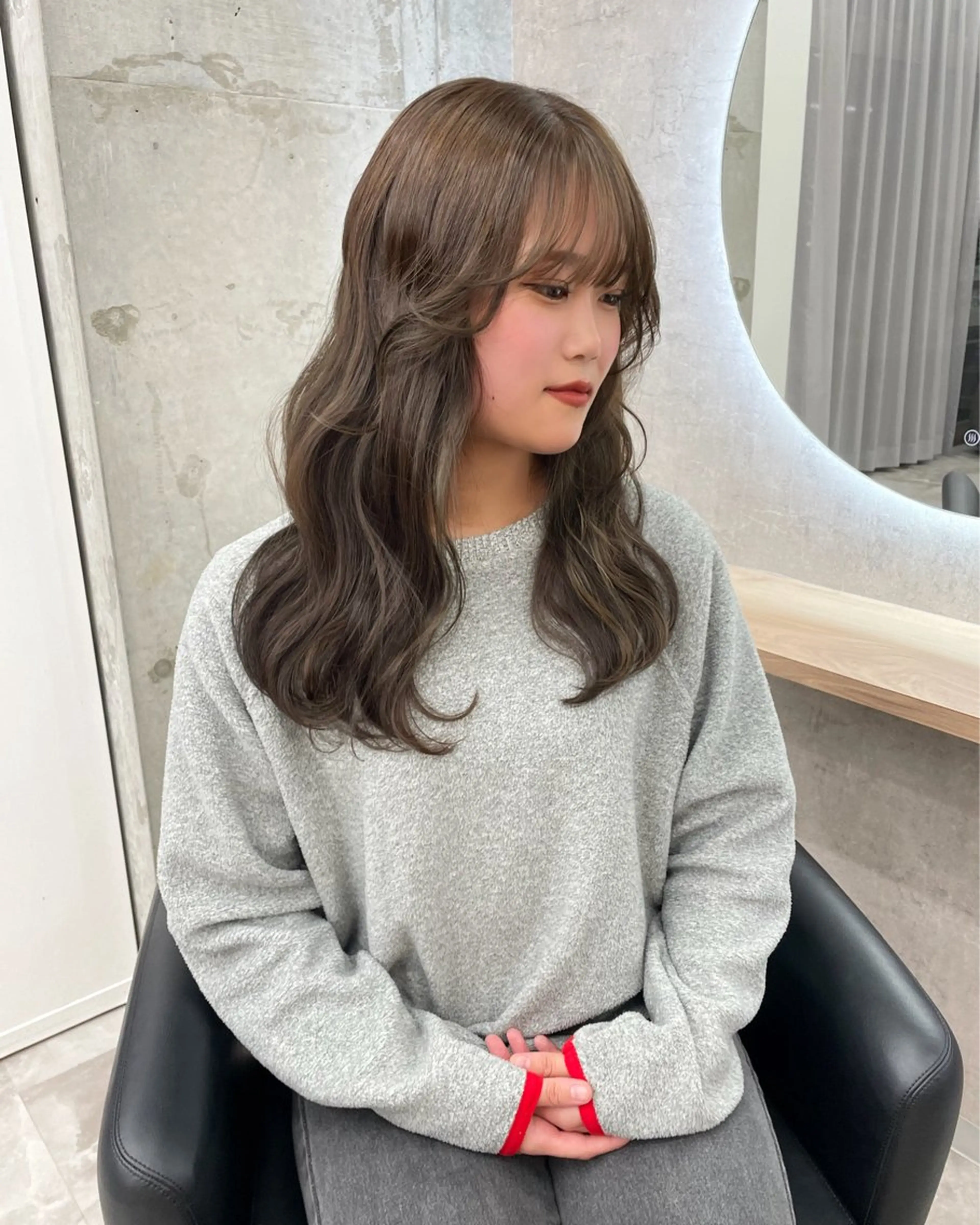 セミロング カラー ベージュカラー ブリーチ ブリーチなしカラー ヘアカラー ブリーチ/ベージュ 💕/momoaのヘアスタイル