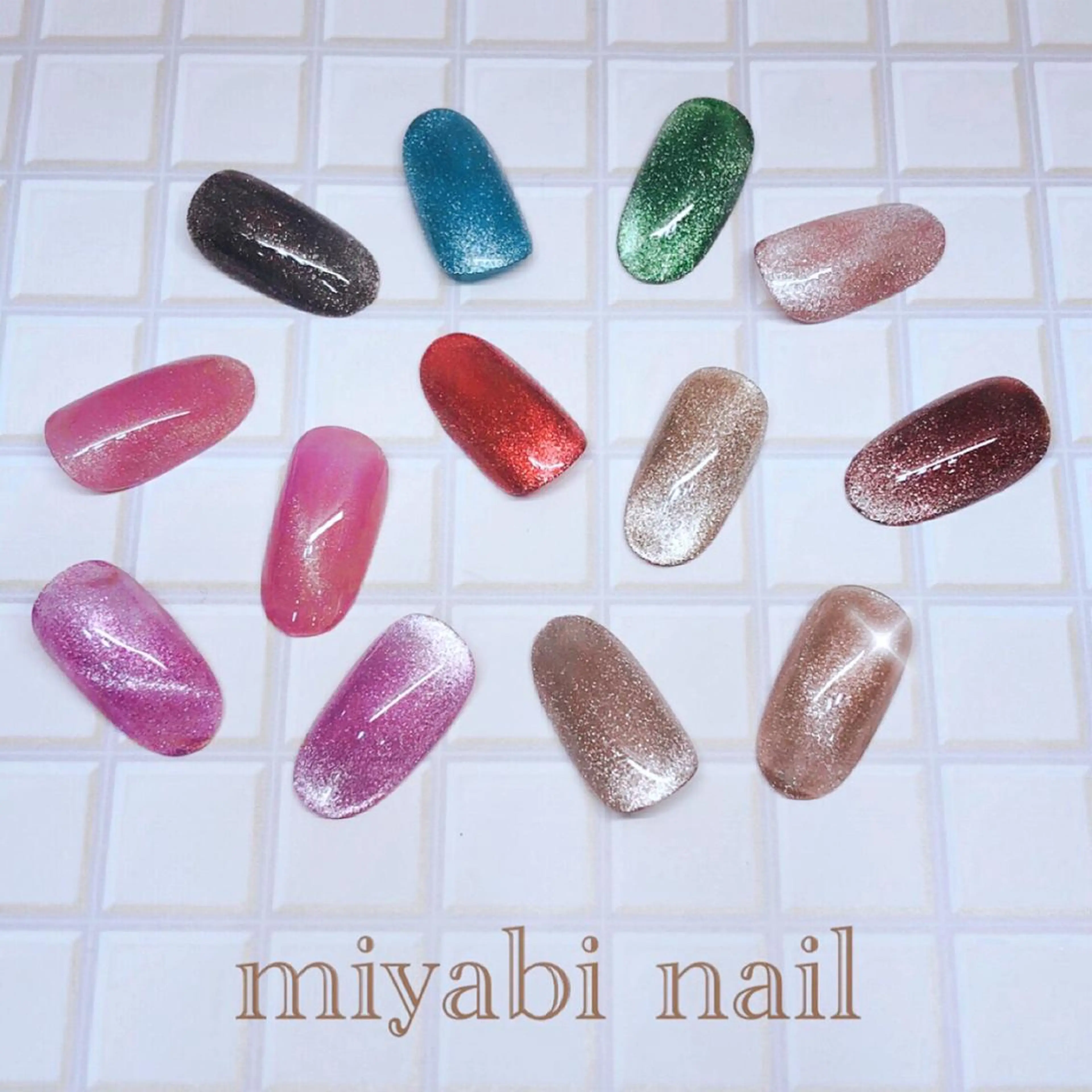 ネイル アートネイル ジェルネイル マグネットネイル miyabi nail 桂川駅近くのネイルデザイン