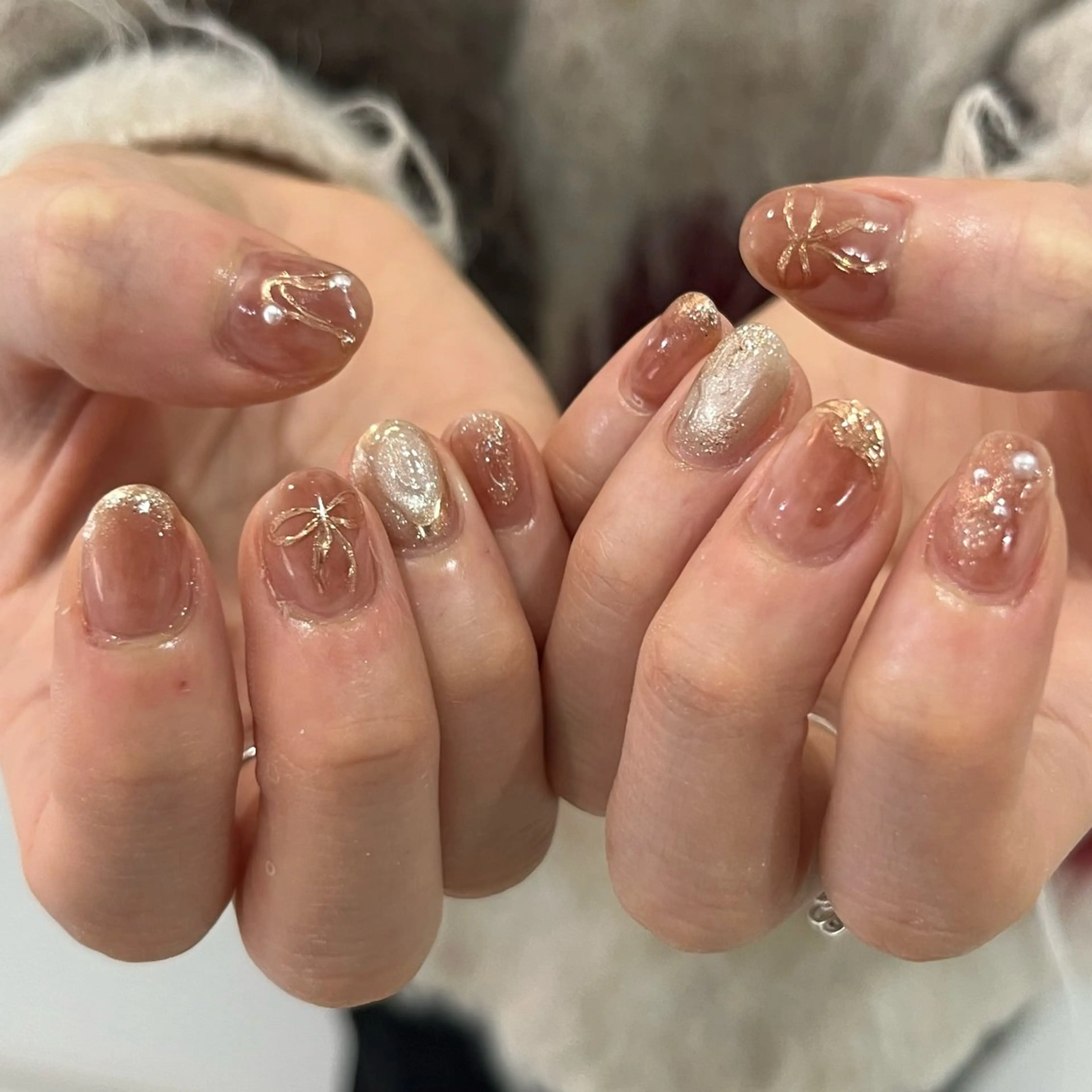 ネイル ハンドネイル Ray. ちゅるん系ニュアンスのネイルデザイン