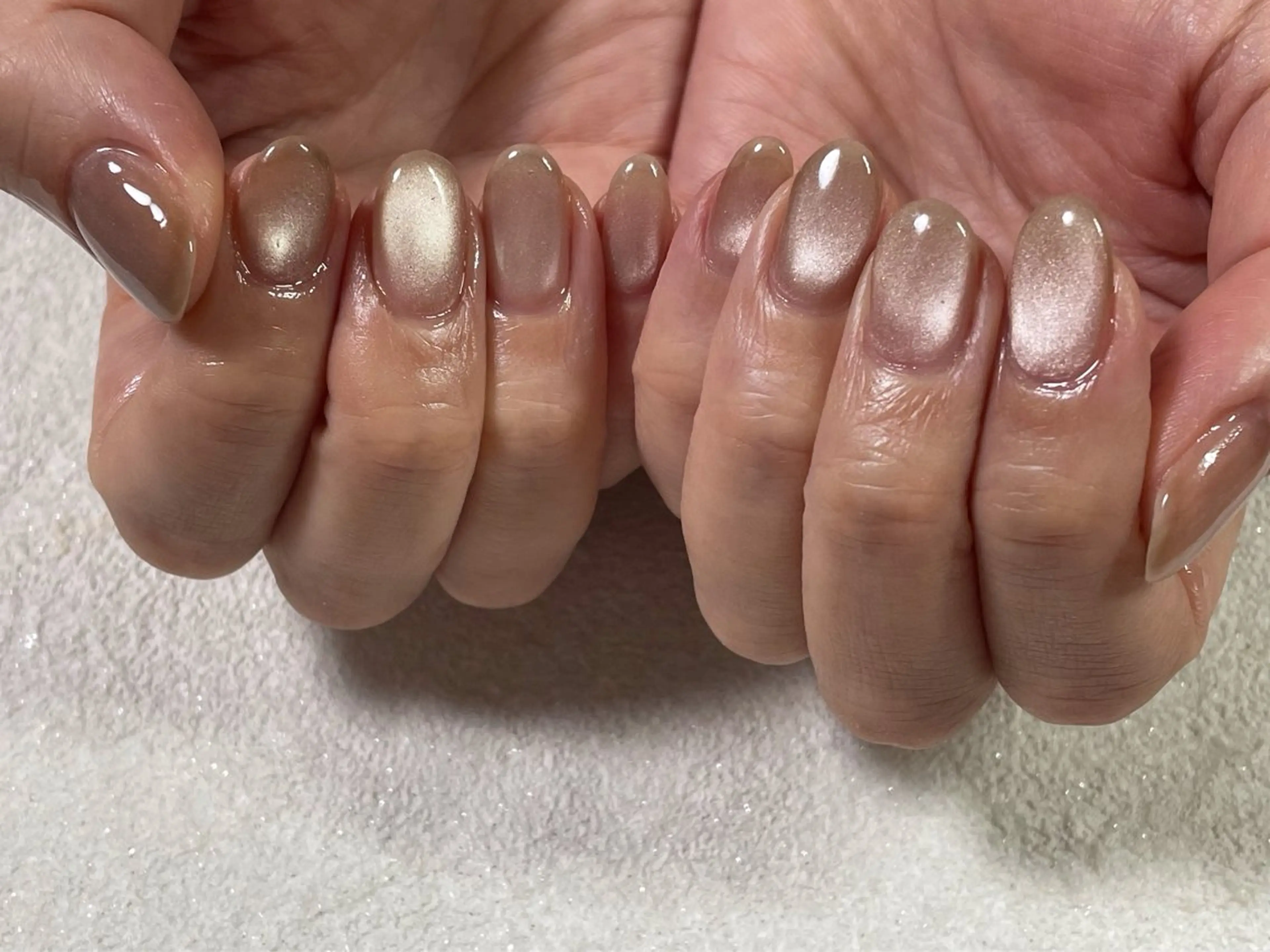 ネイル オーロラネイル フットネイル フレンチネイル ジェルネイル 韓国ネイル ハンドネイル kiki nail &brow二子玉川のネイルデザイン