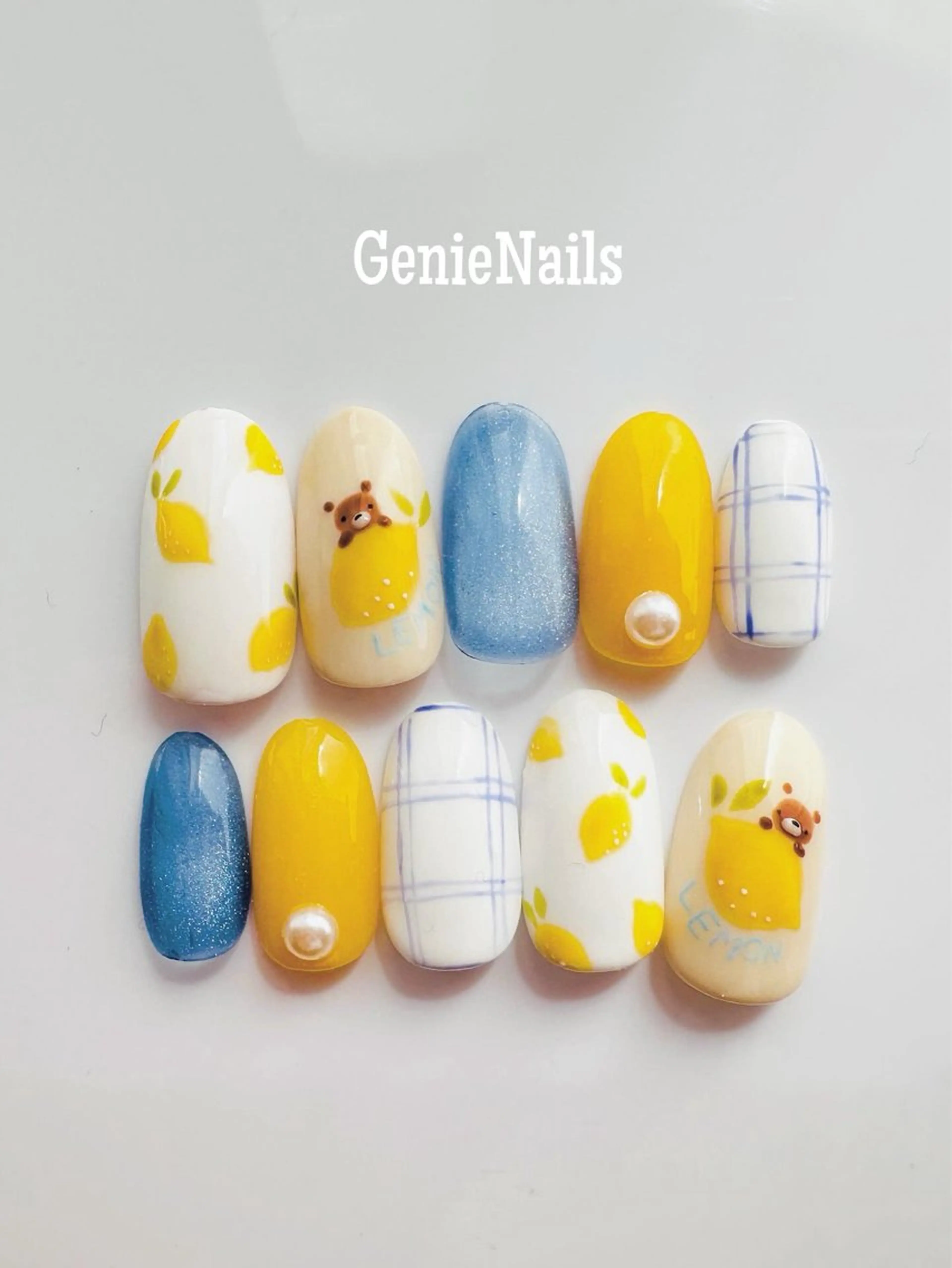 メンズ ネイル アートネイル 長さ出し 氷ネイル・うるうるネイル ロングネイル 持ち込み Genie Nailsのネイルデザイン
