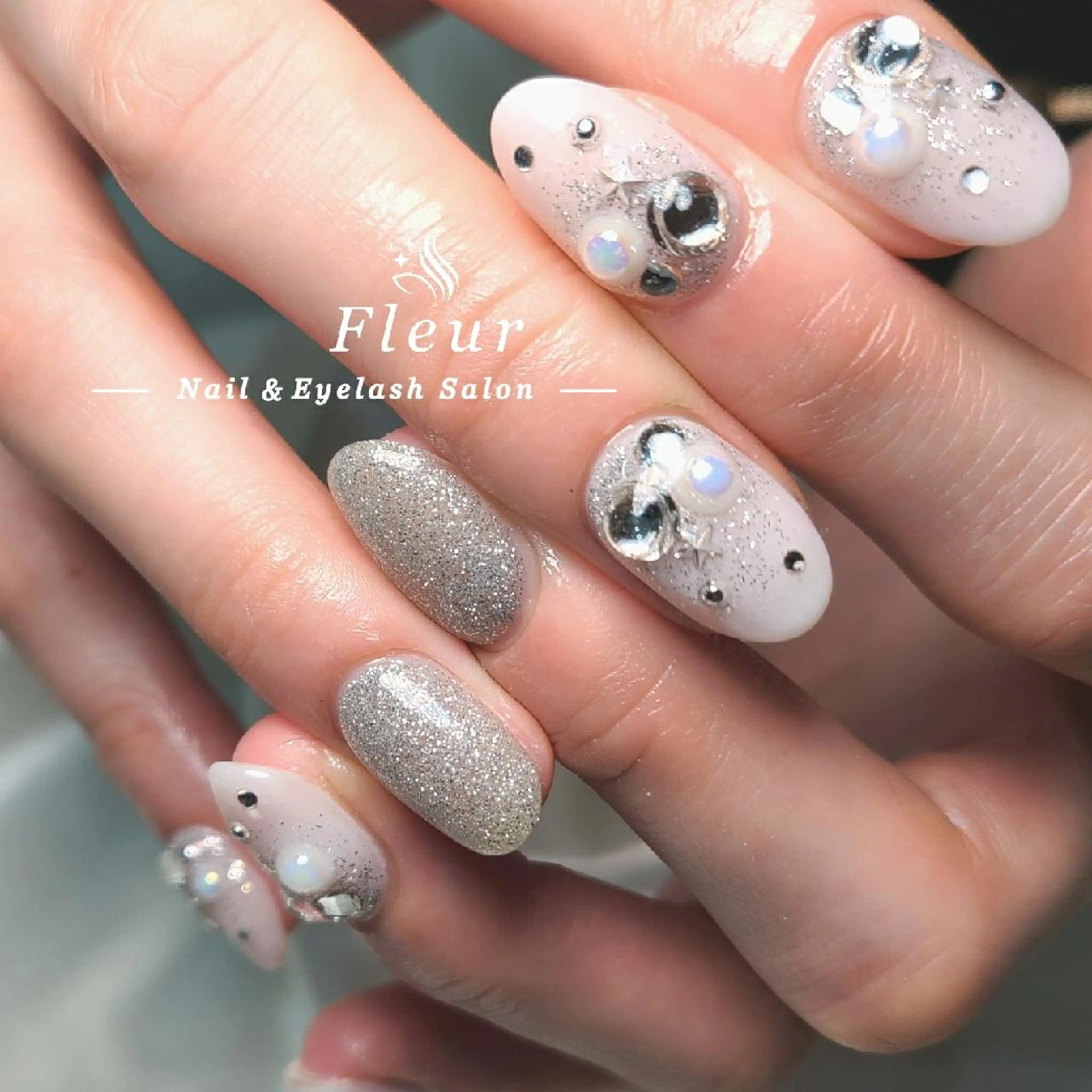 ネイル アートネイル 持ち込み ハンドネイル nail&eye ♡Fleur♡のネイルデザイン