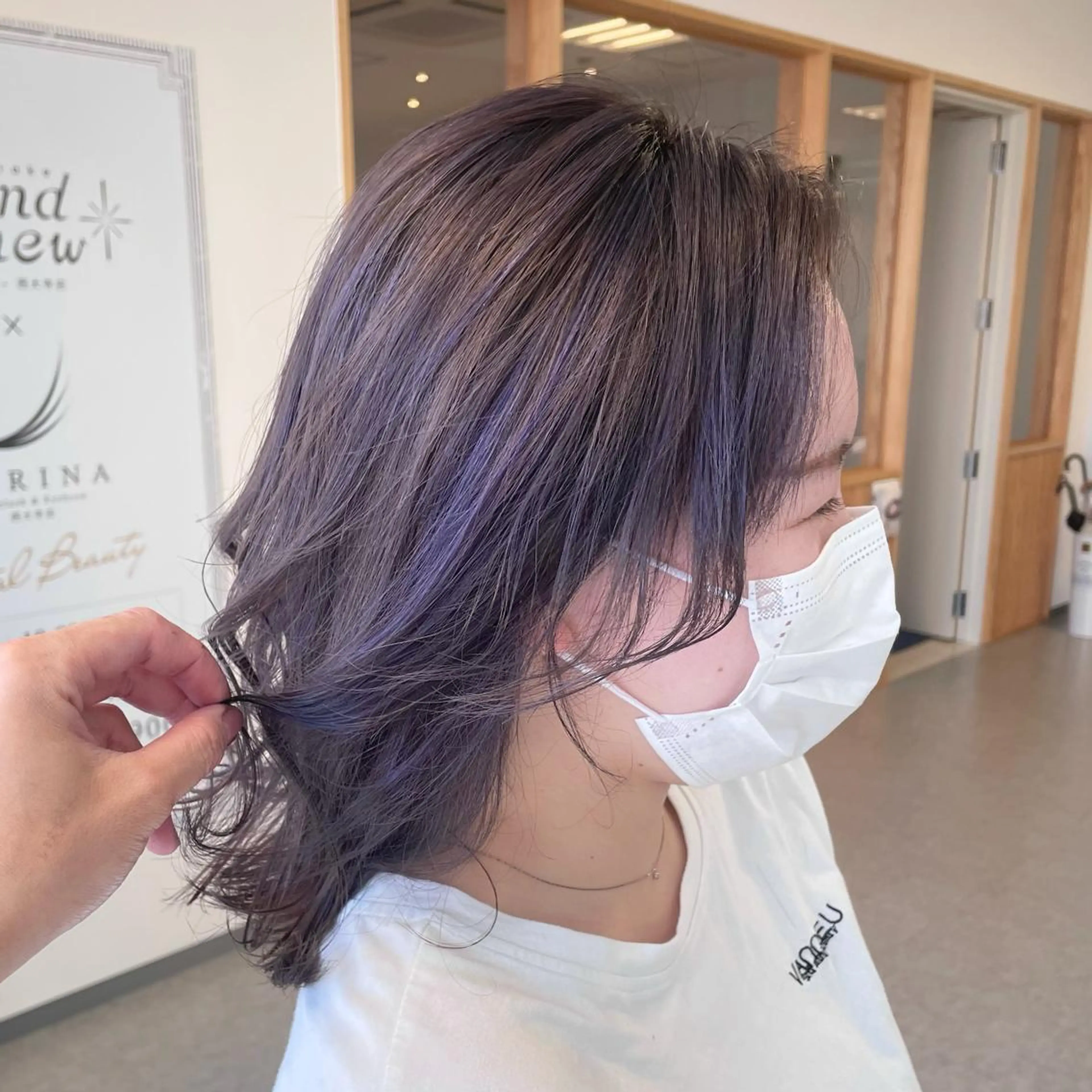 ミディアム カラー 心斎橋/ブリーチなし 髪質改善/レイヤーのヘアスタイル